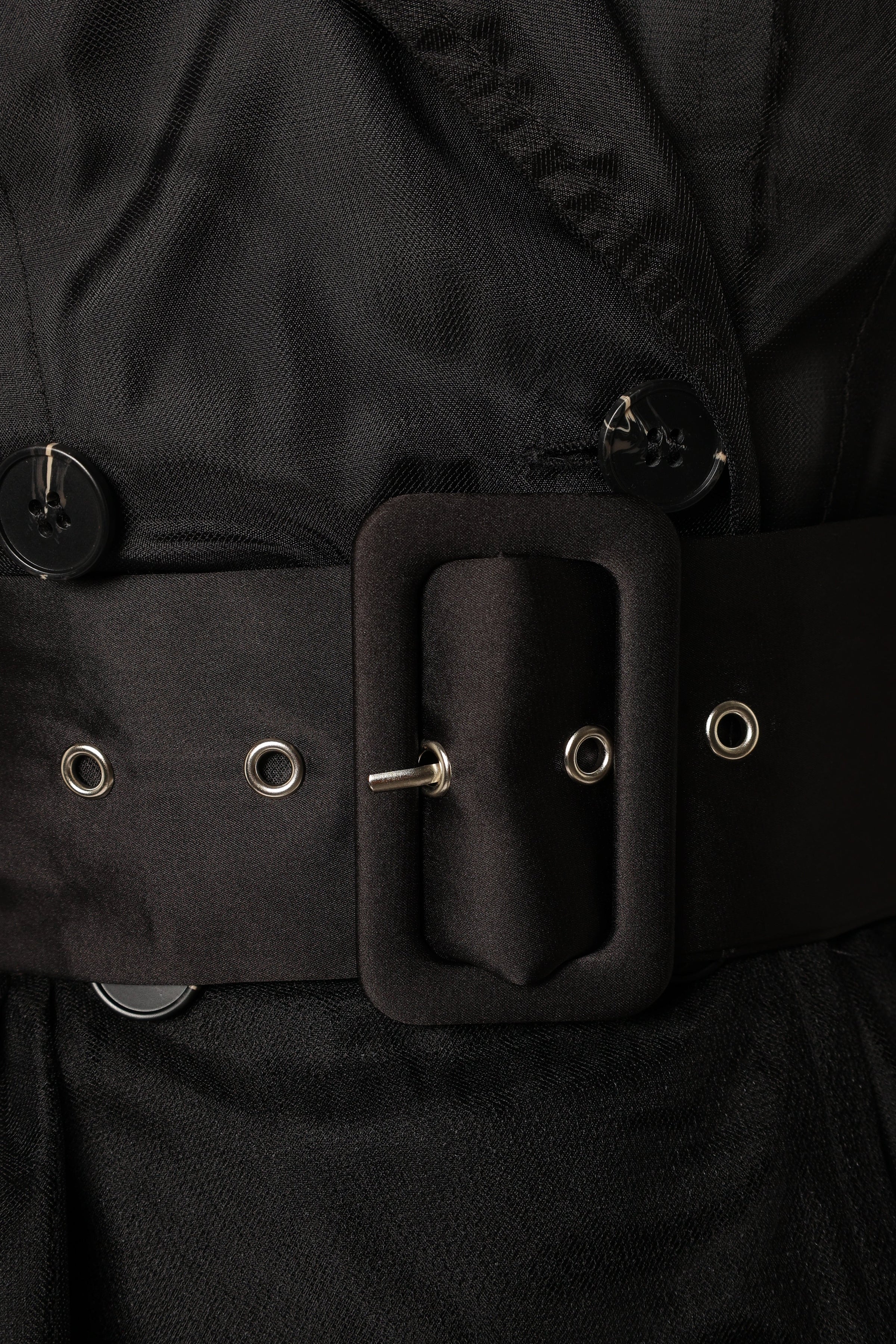 DRESSES @Bettie Belted Midi Dress - Black