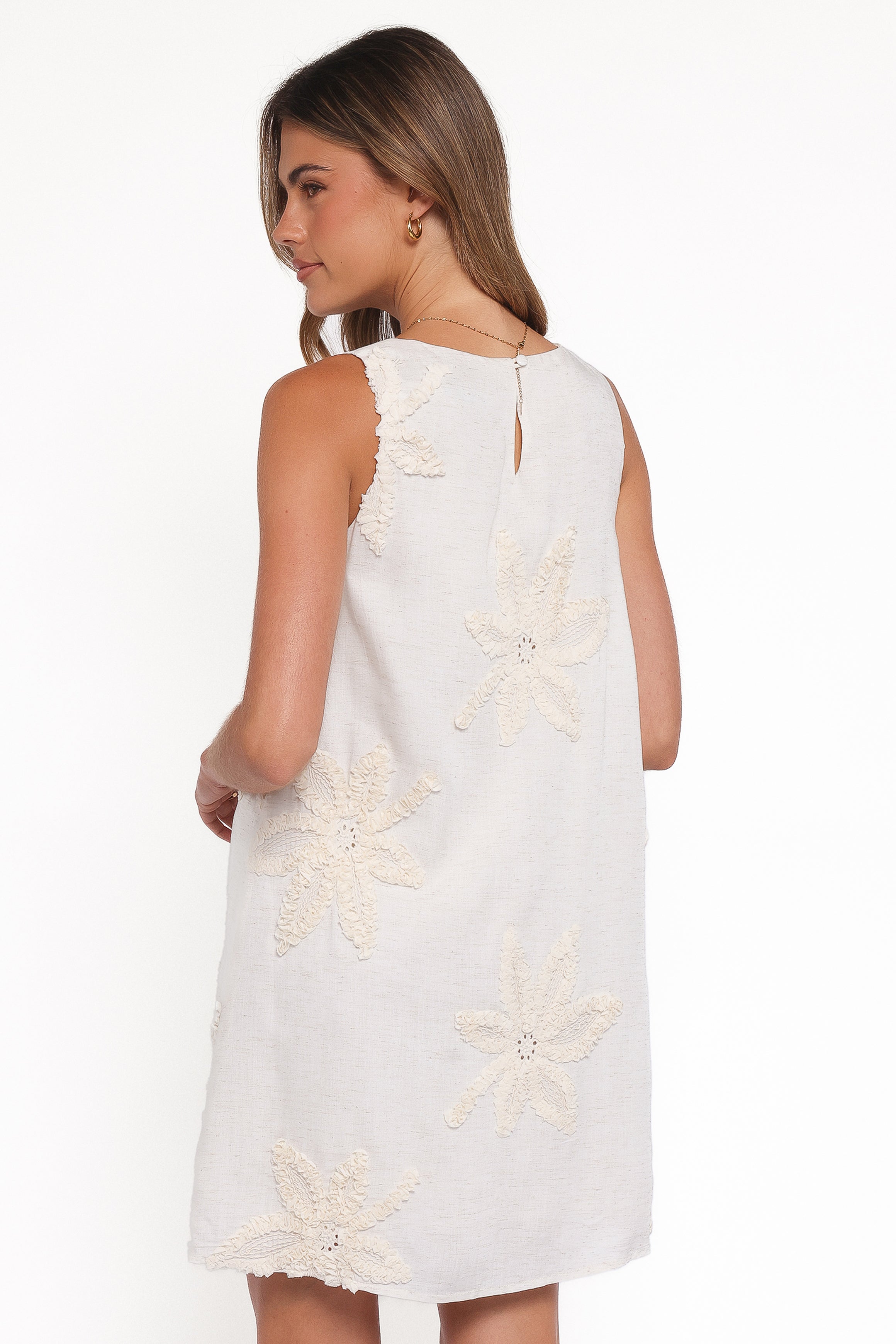DRESSES Beverley Embroidered Mini Dress - Cream