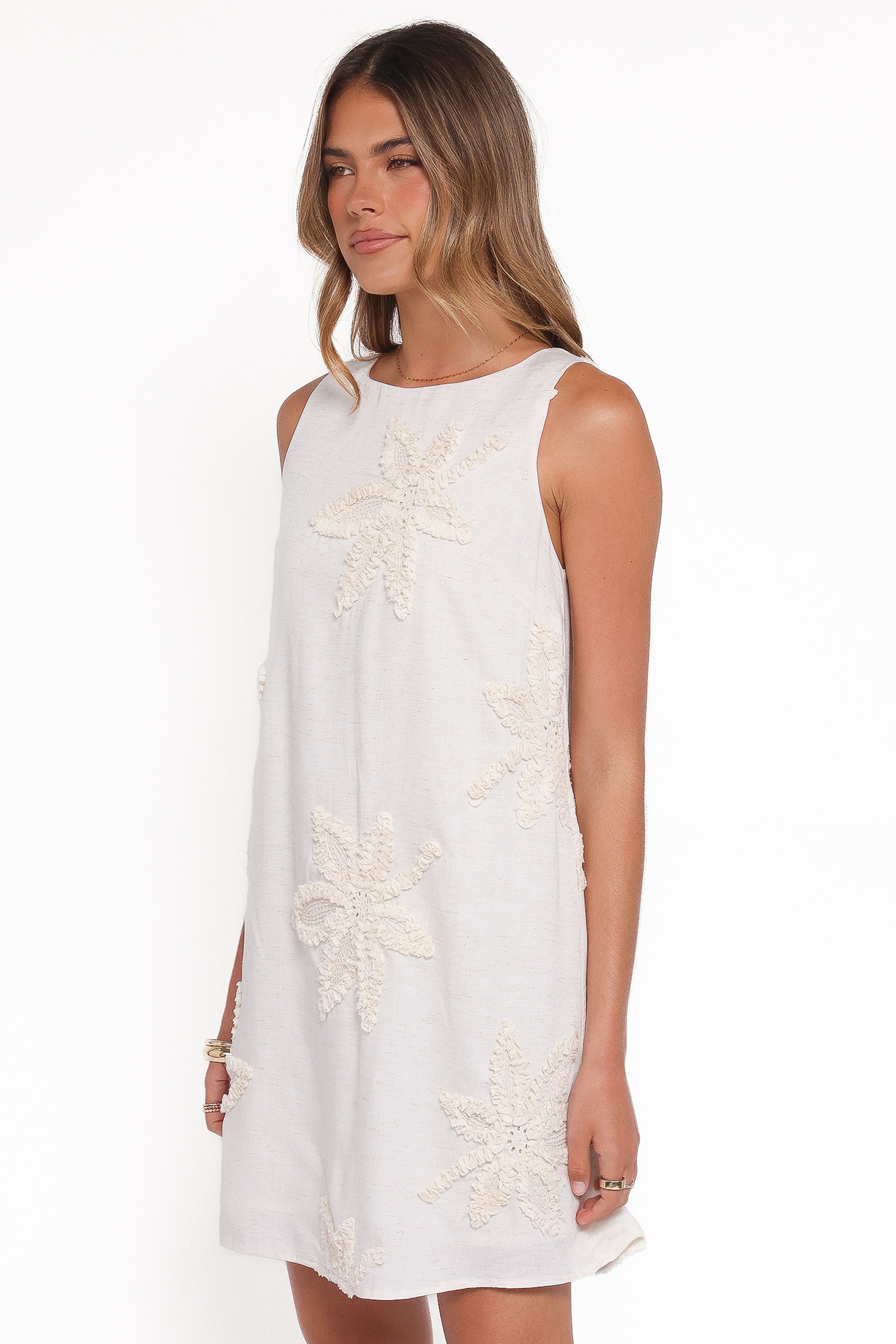 DRESSES Beverley Embroidered Mini Dress - Cream