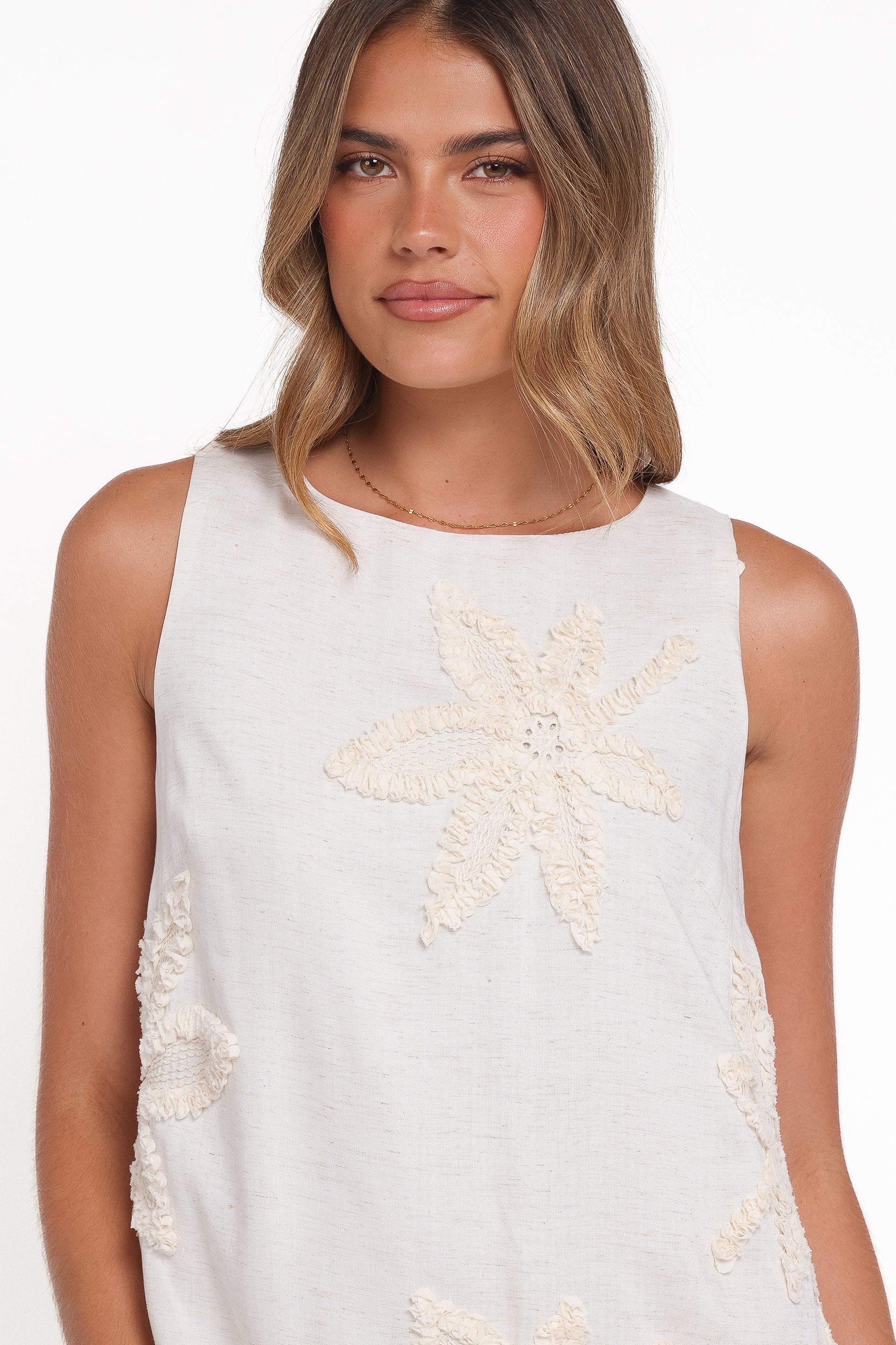 DRESSES Beverley Embroidered Mini Dress - Cream