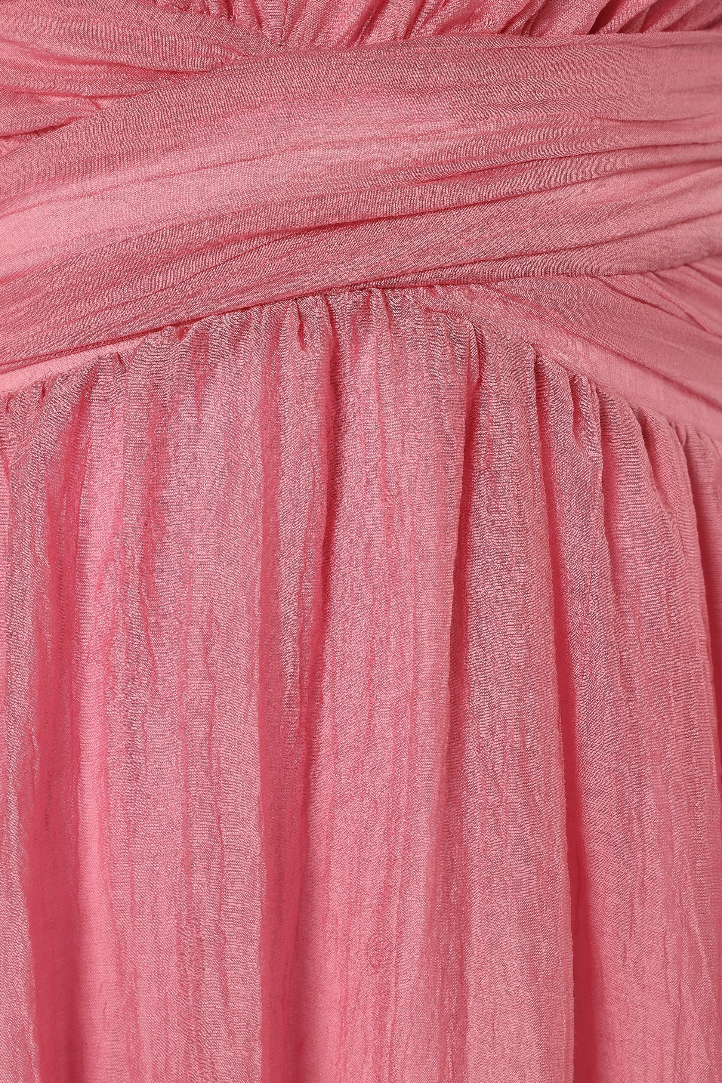 DRESSES @Blake Frill Shoulder Maxi Dress - Pink