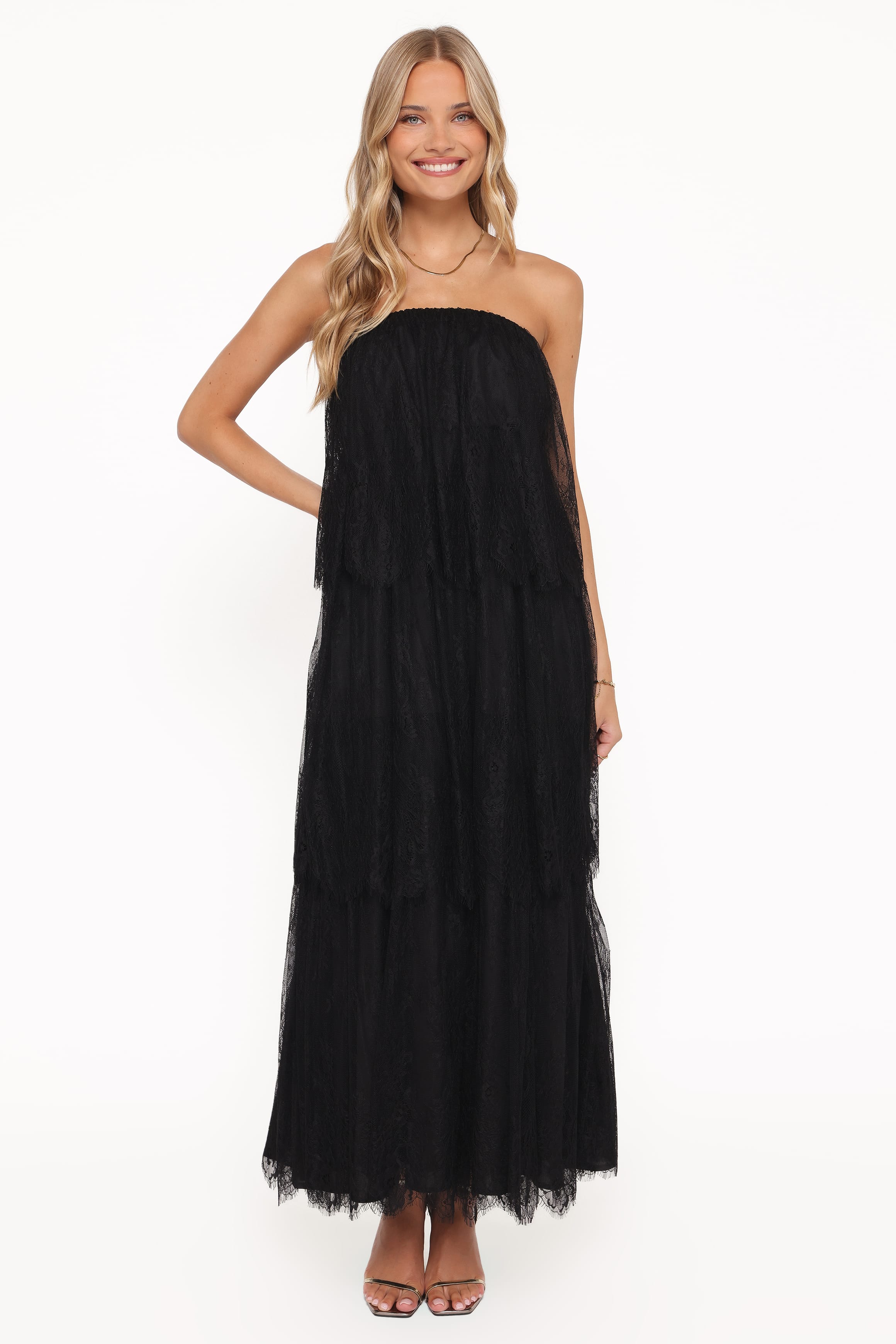 DRESSES Bloom Strapless Maxi Dress - Black Lace