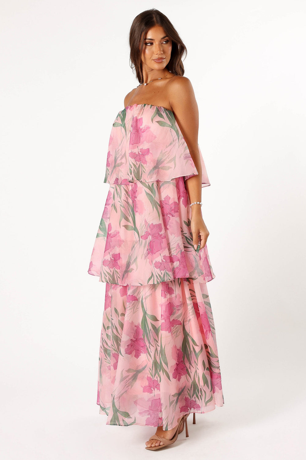 Collective Dress - Bloom Strapless Maxi Dress - Pink Floral image 6