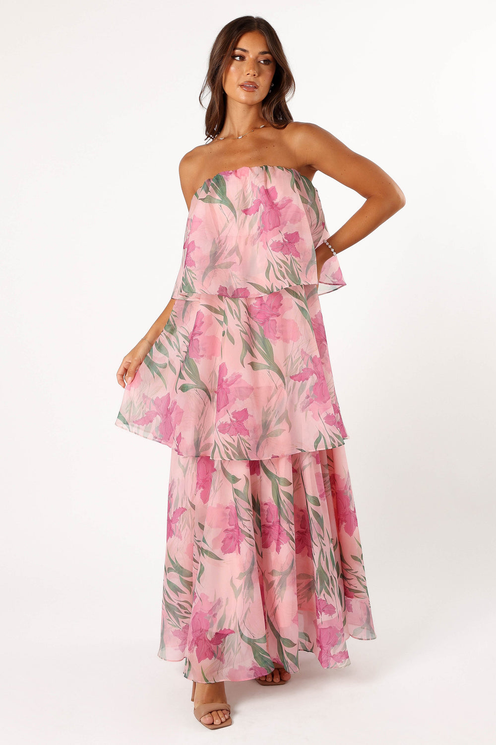 Collective Dress - Bloom Strapless Maxi Dress - Pink Floral image 4