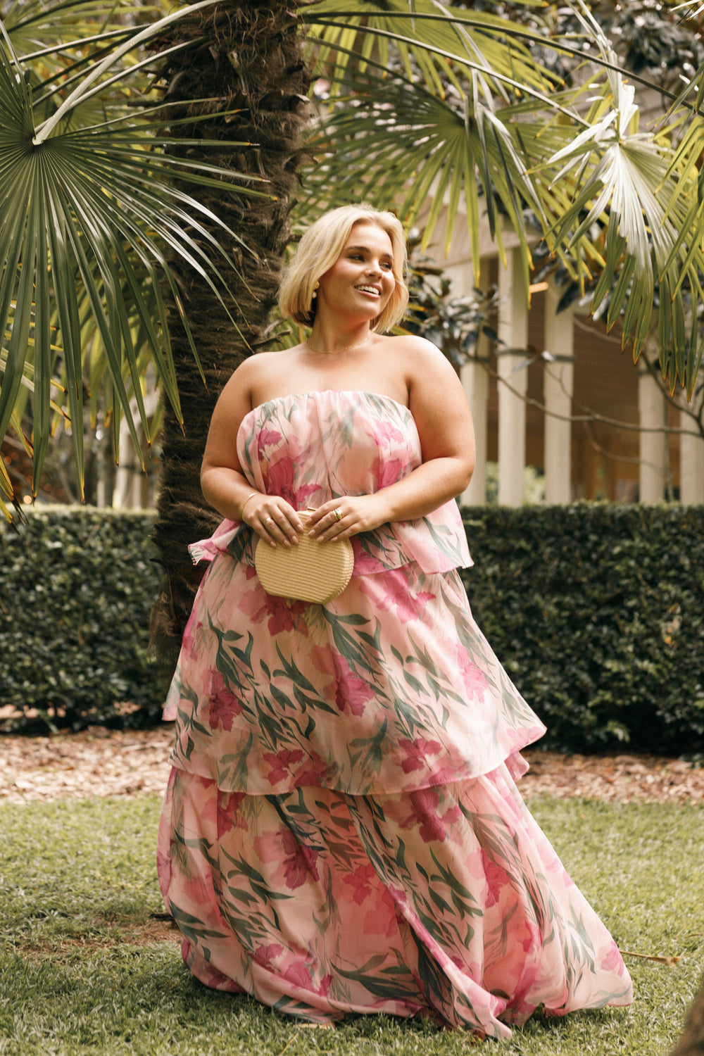 Collective Dress - Bloom Strapless Maxi Dress - Pink Floral image 2