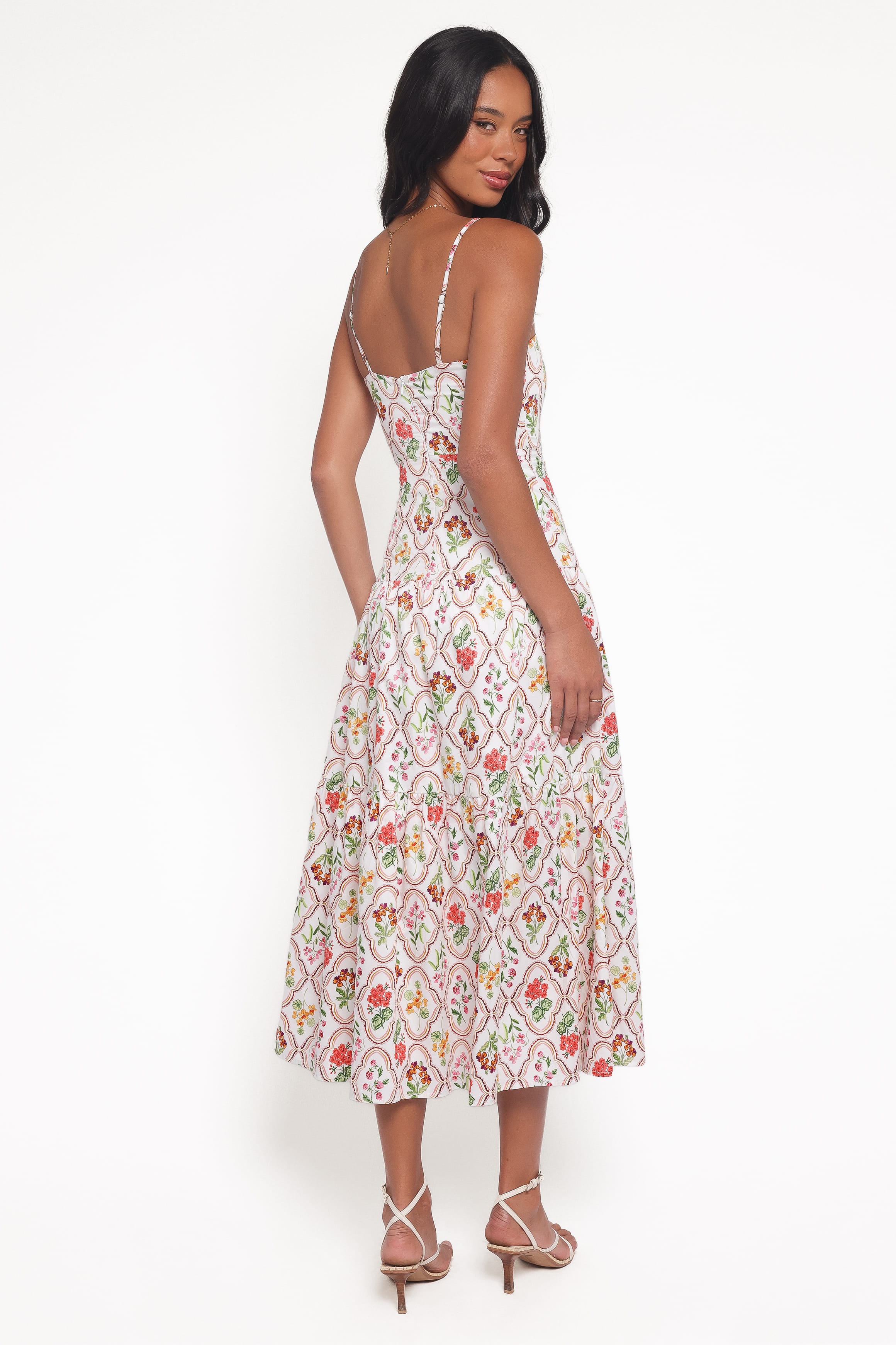 DRESSES Botanique Midi Dress - Coral Wildflower