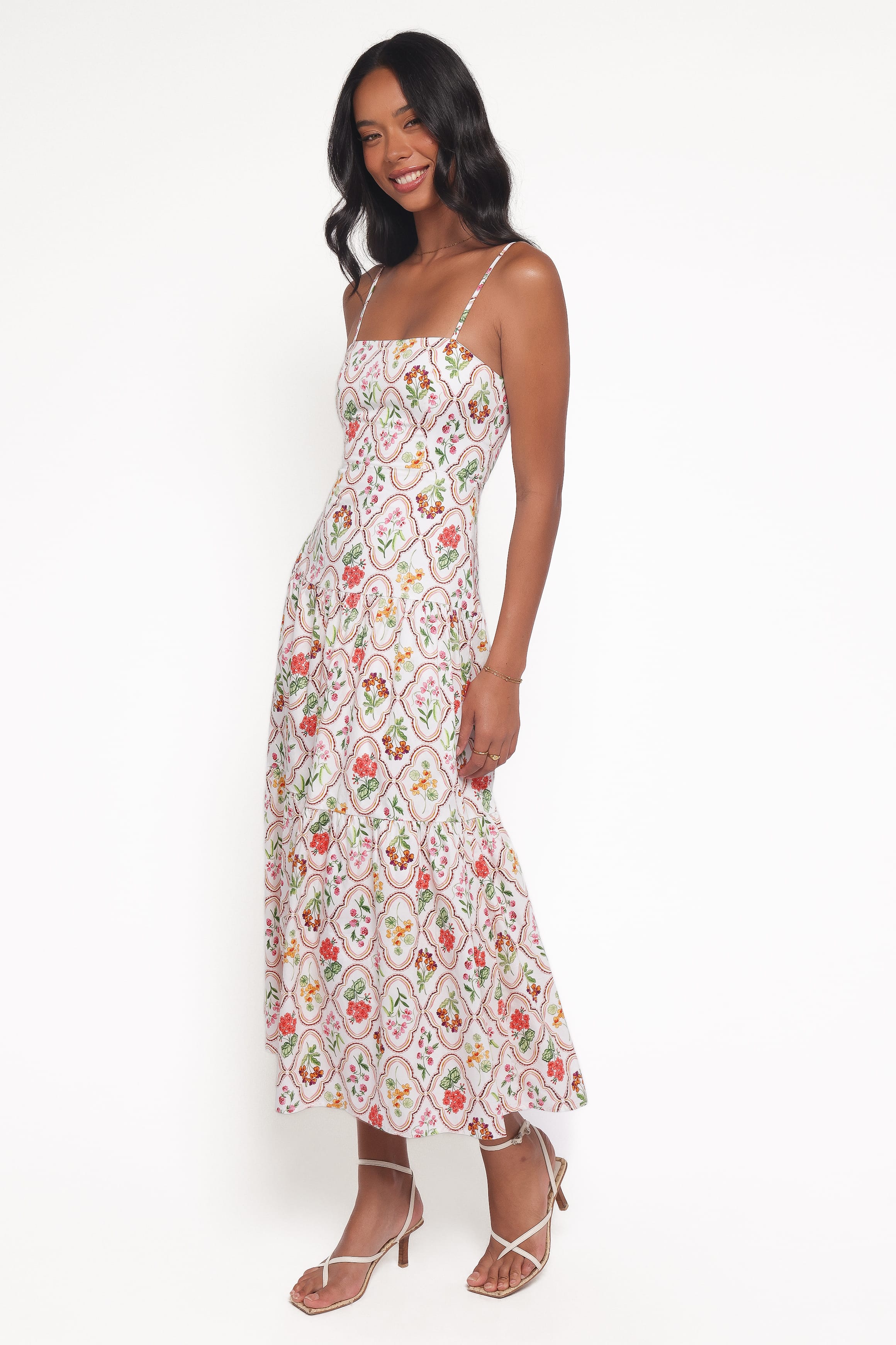 DRESSES Botanique Midi Dress - Coral Wildflower