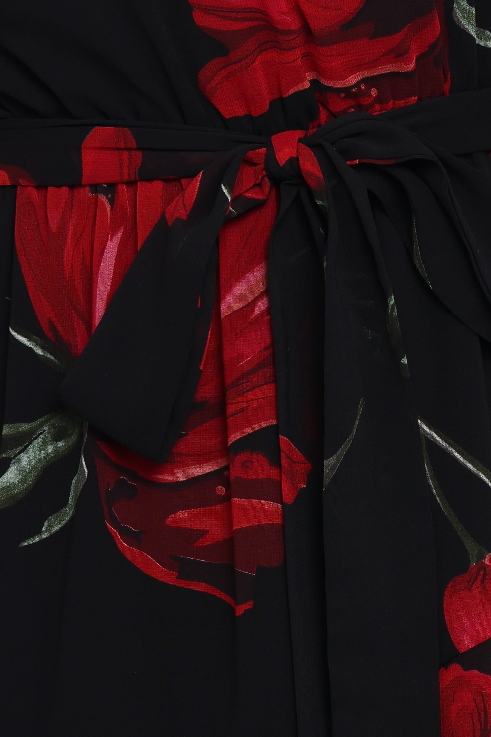 DRESSES Brigette One Shoulder Tiered Midi Dress - Red Floral