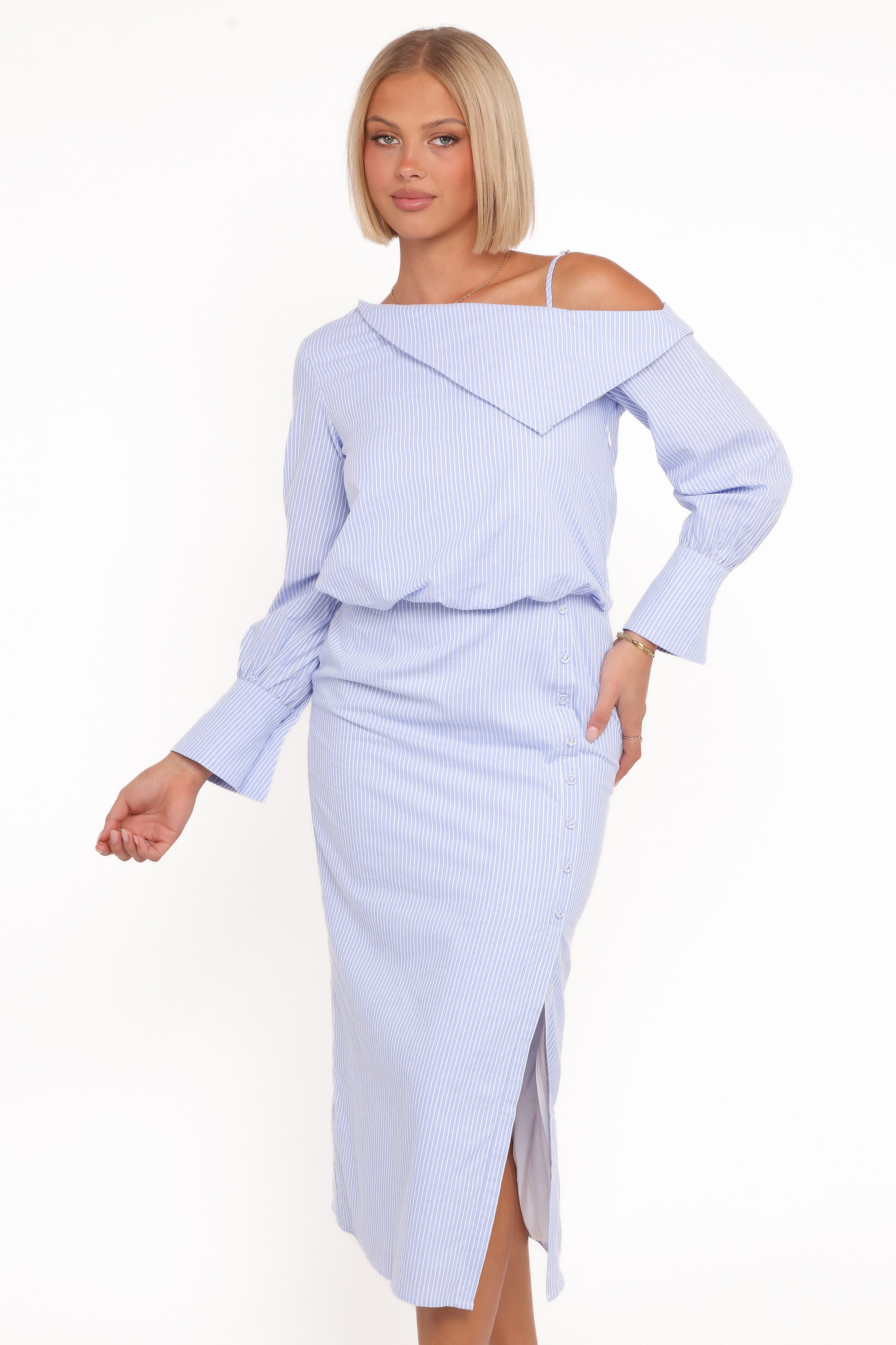 DRESSES Broderick Midi Dress - Blue Stripe