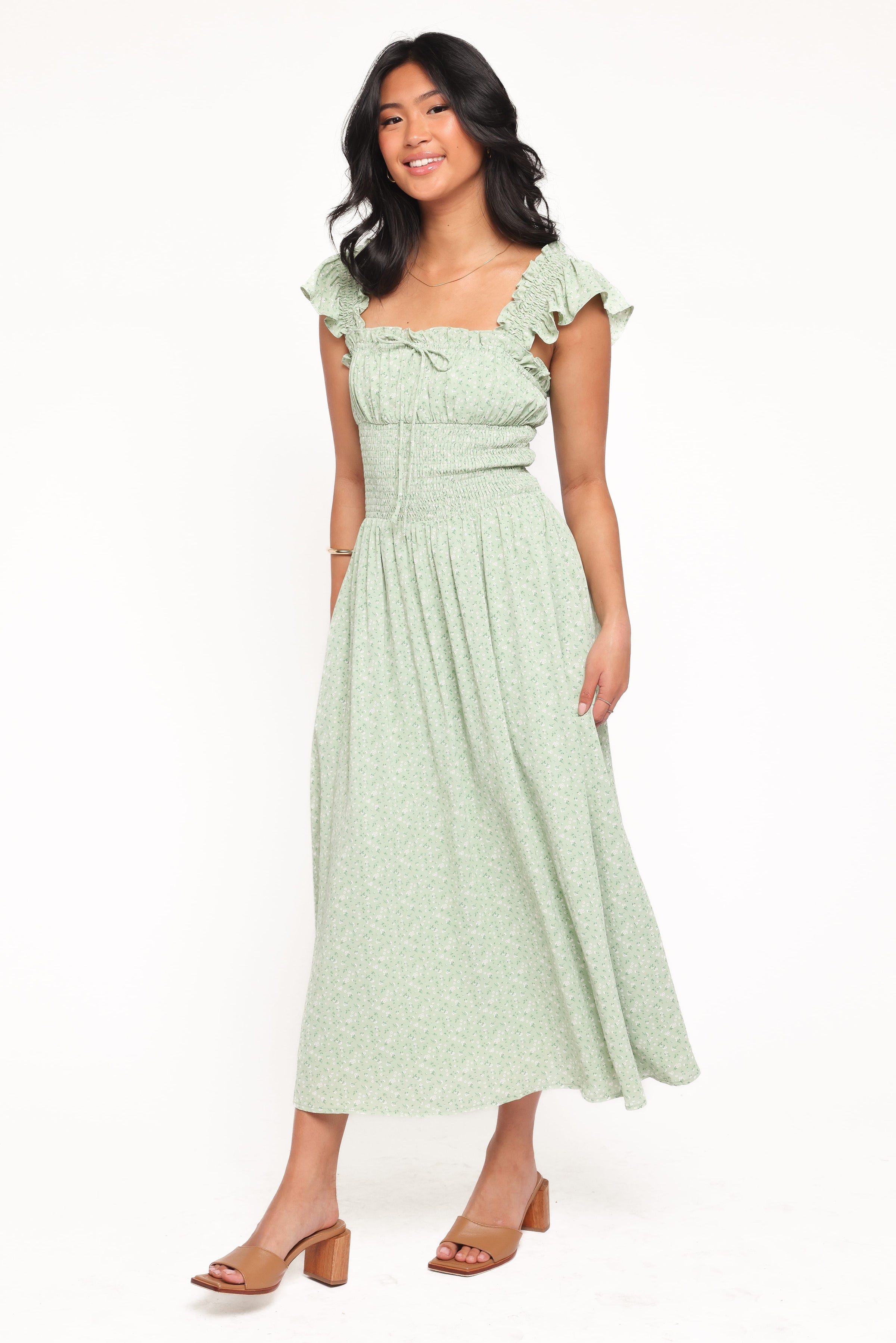 DRESSES Bronte Midi Dress - Green Floral