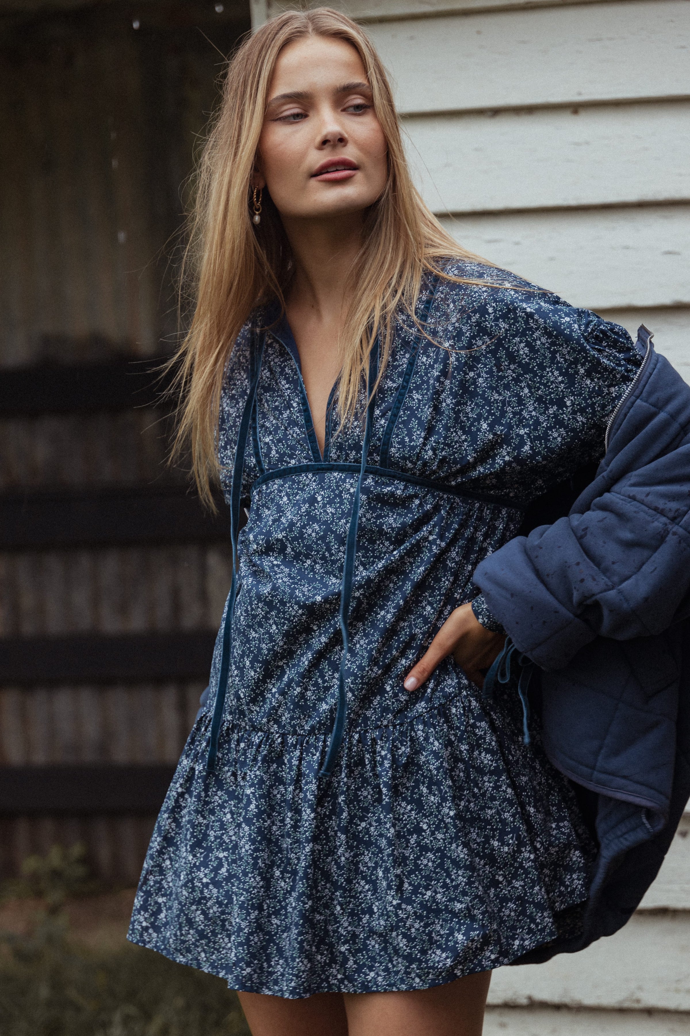 DRESSES Brooklyn Mini Dress - Blue Floral