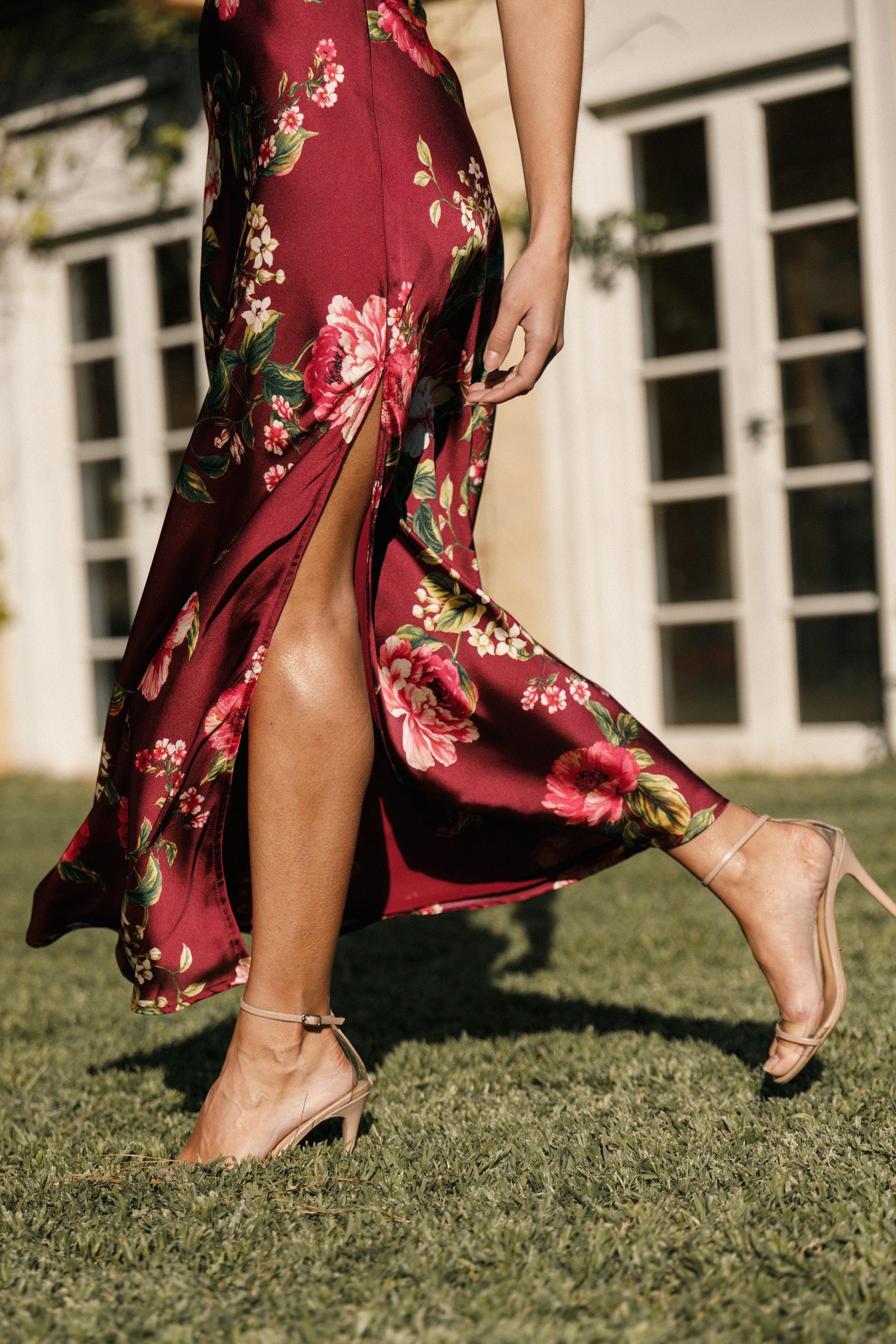 DRESSES Bryden Maxi Strapless Dress - Burgundy Floral