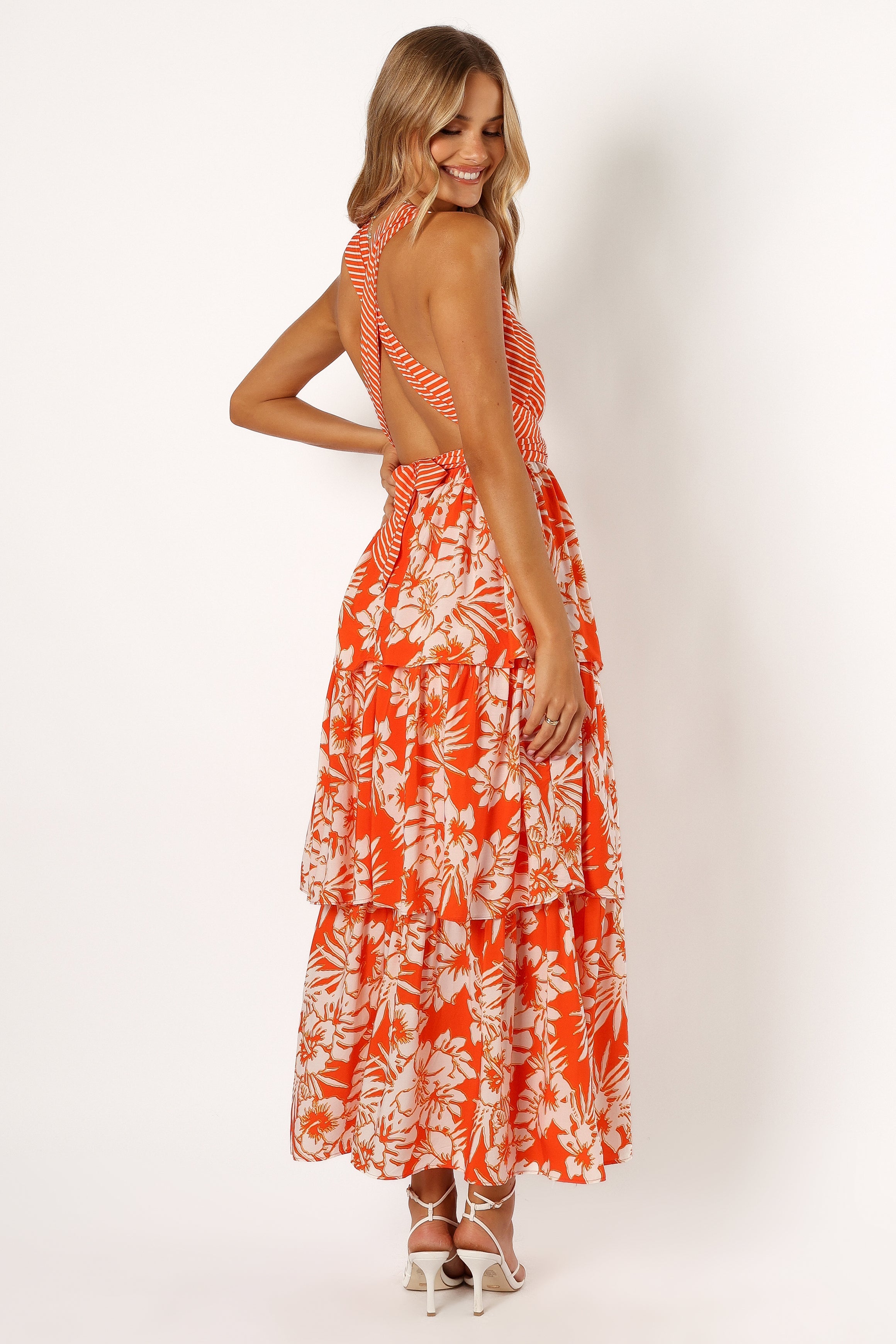 DRESSES Calypso Tiered Midi Dress - Orange