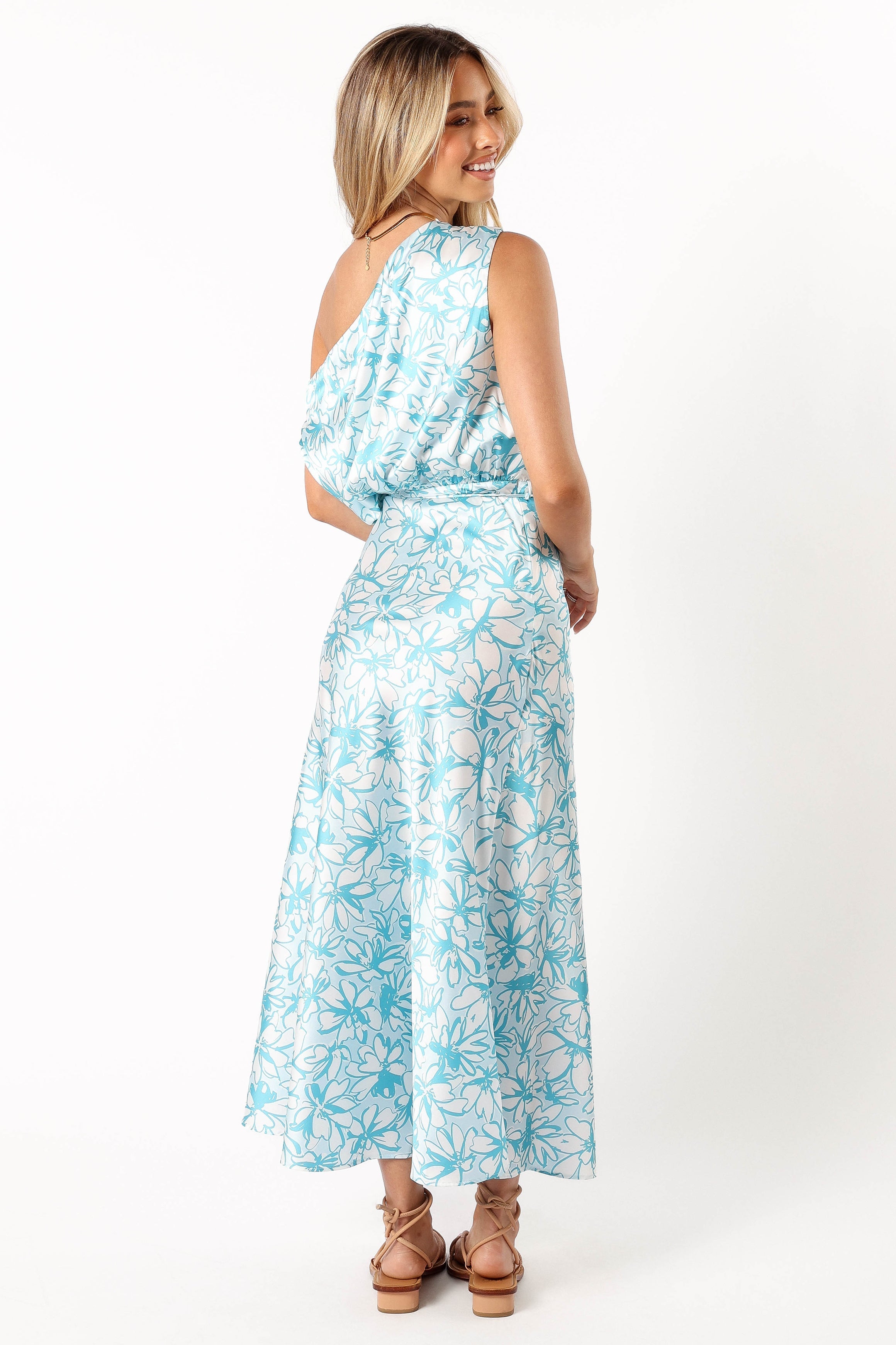 DRESSES @Camden Off Shoulder Maxi Dress - Blue Floral
