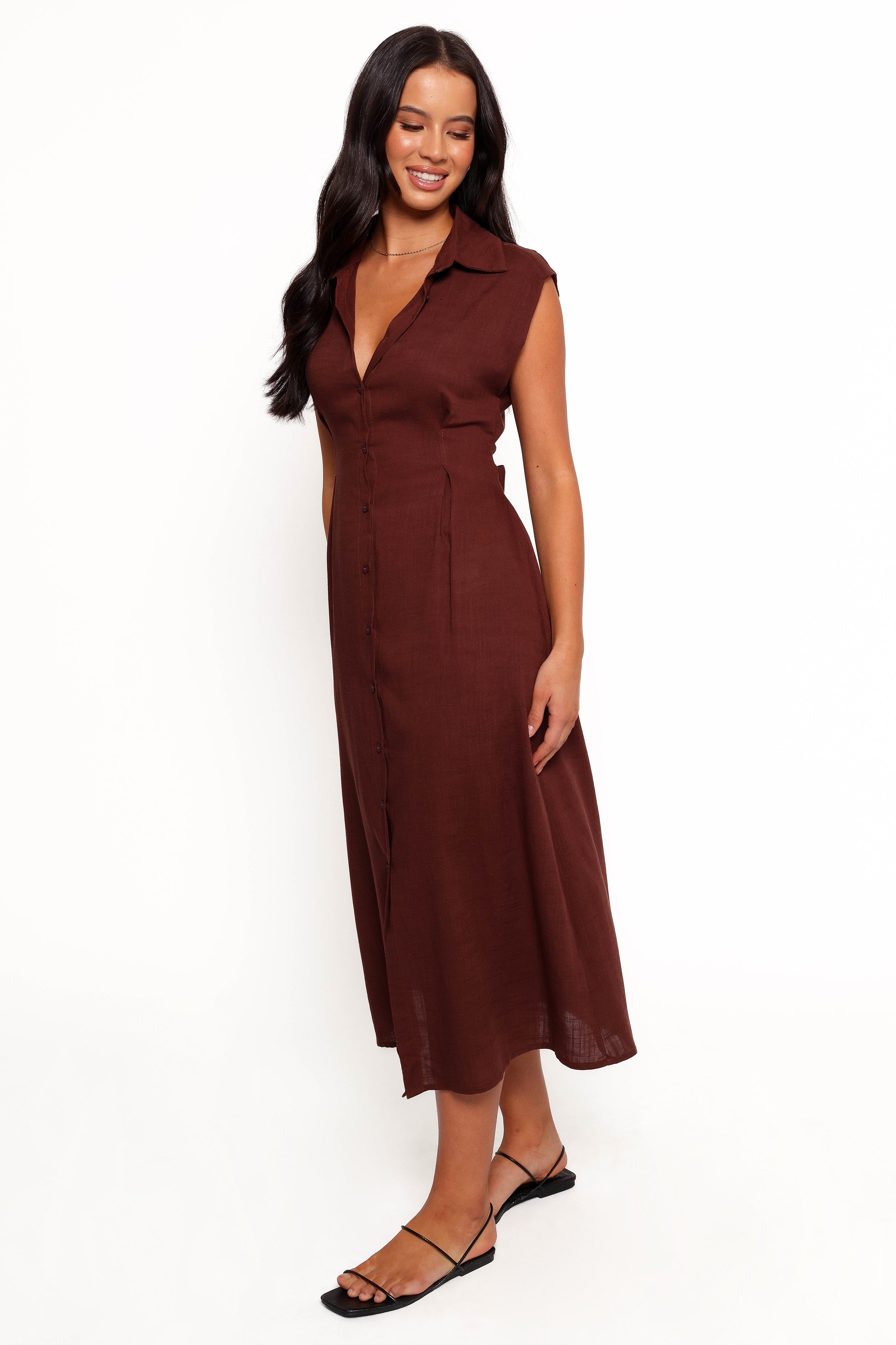 DRESSES Cami Midi Dress - Chocolate Brown