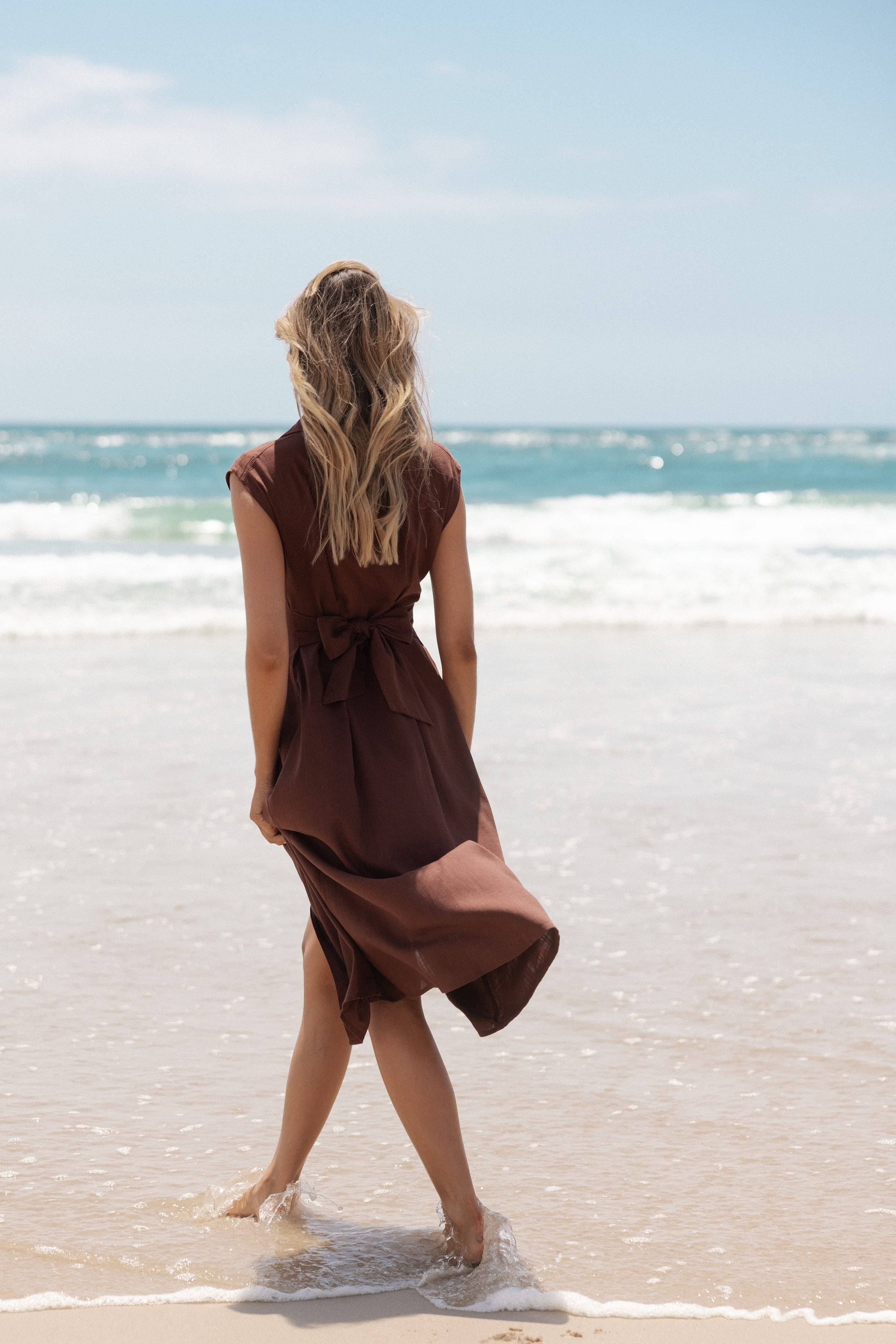 DRESSES Cami Midi Dress - Chocolate Brown