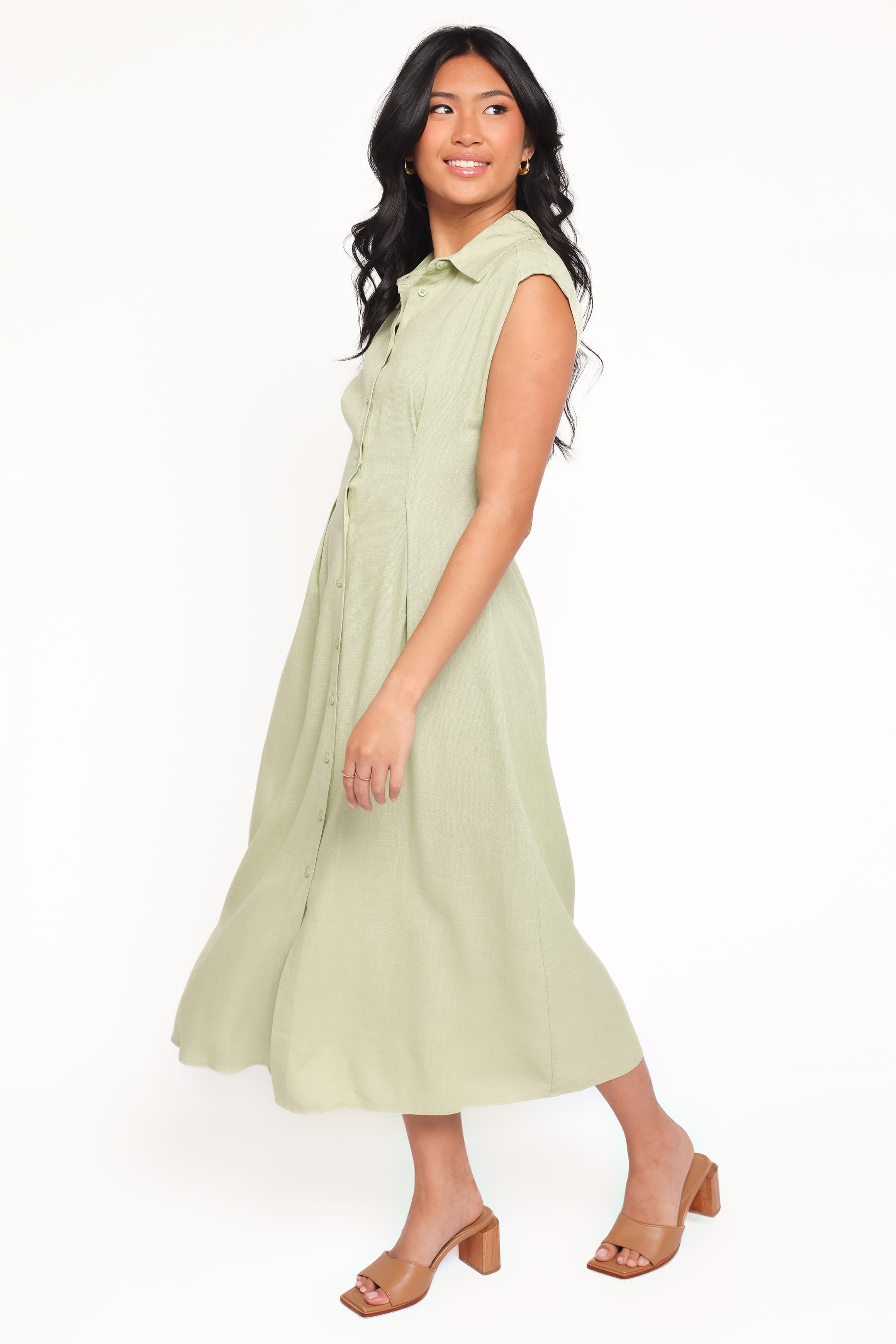 DRESSES Cami Midi Dress - Green