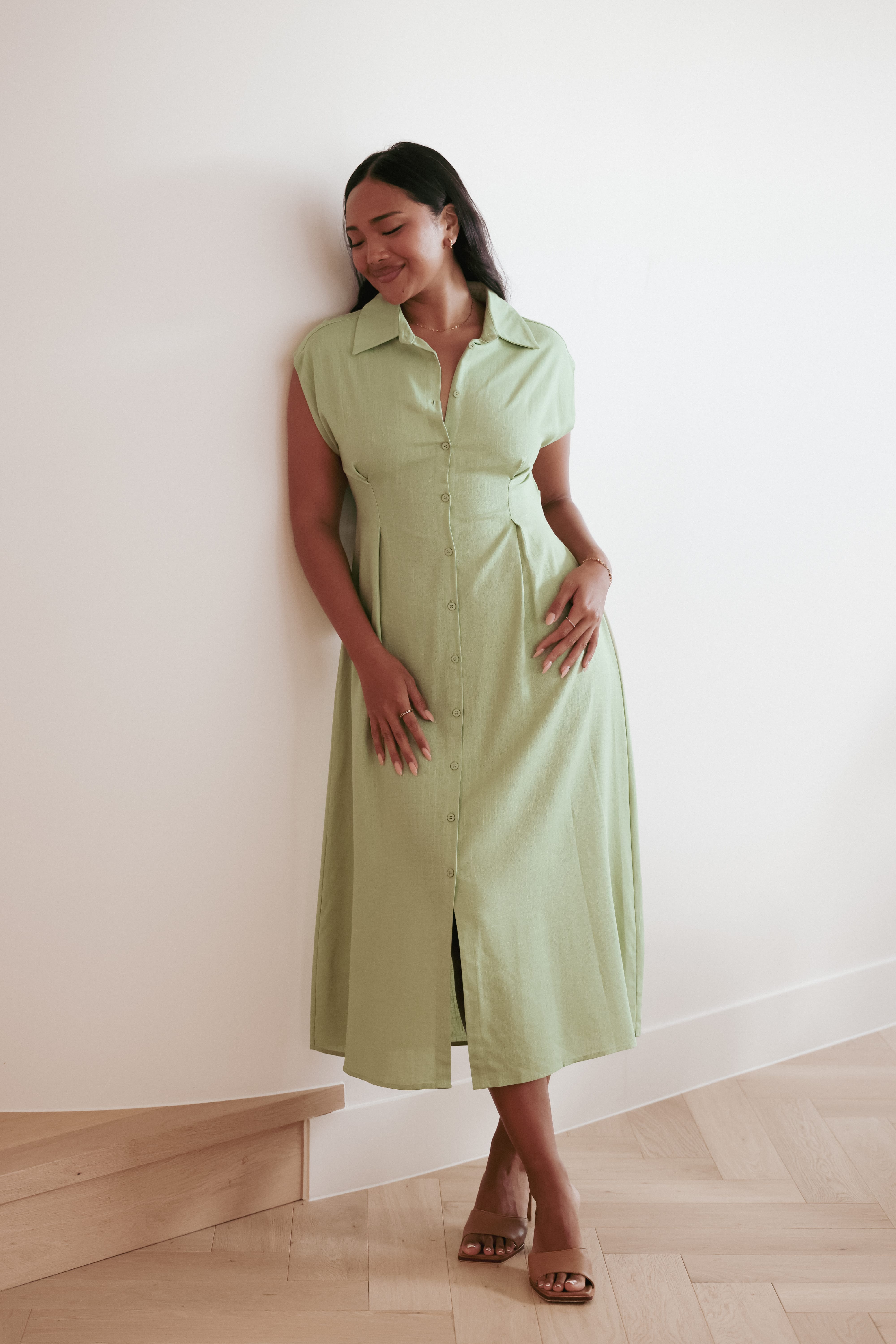 DRESSES Cami Midi Dress - Green