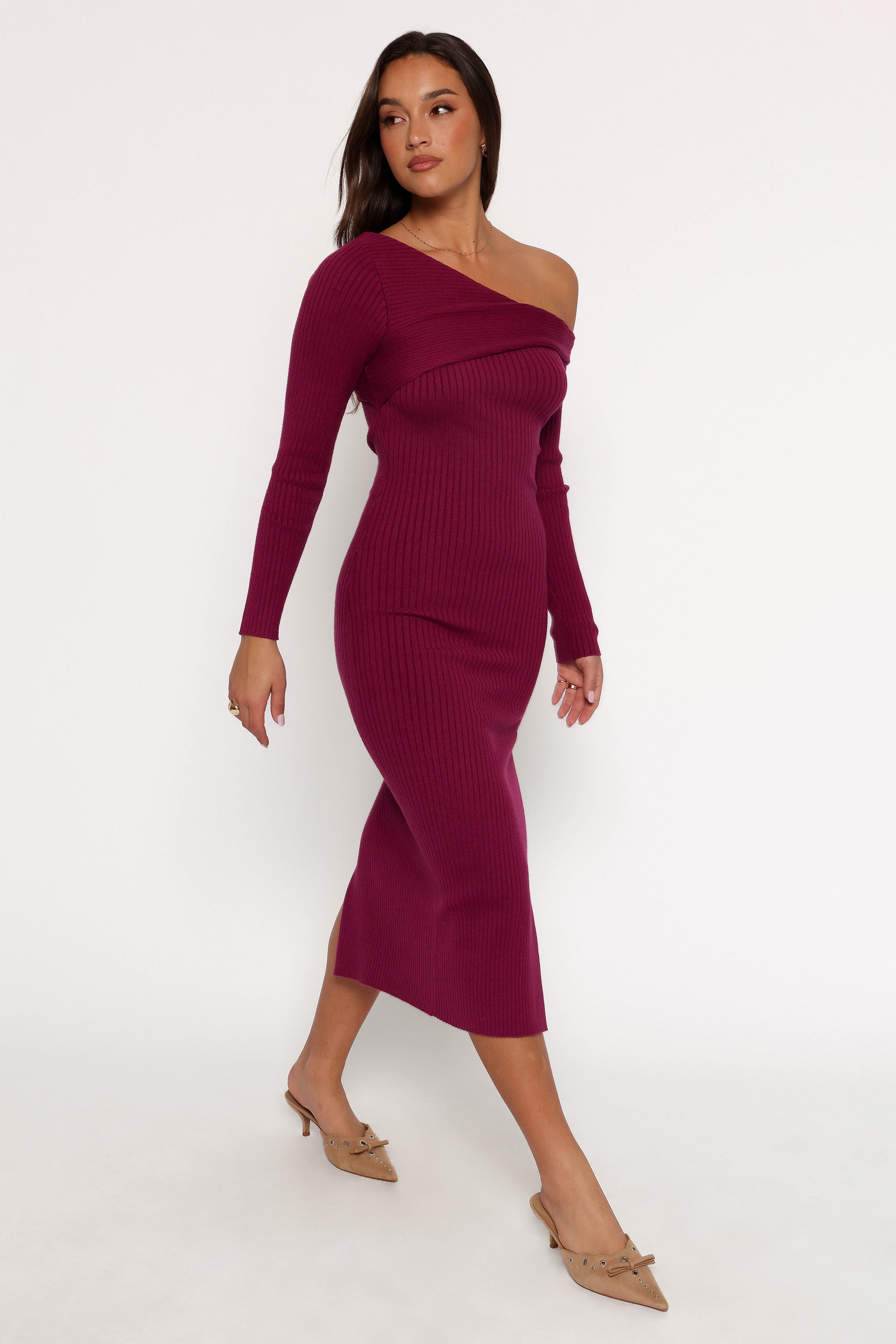 DRESSES Cammie Long Sleeve Midi Dress - Fuchsia