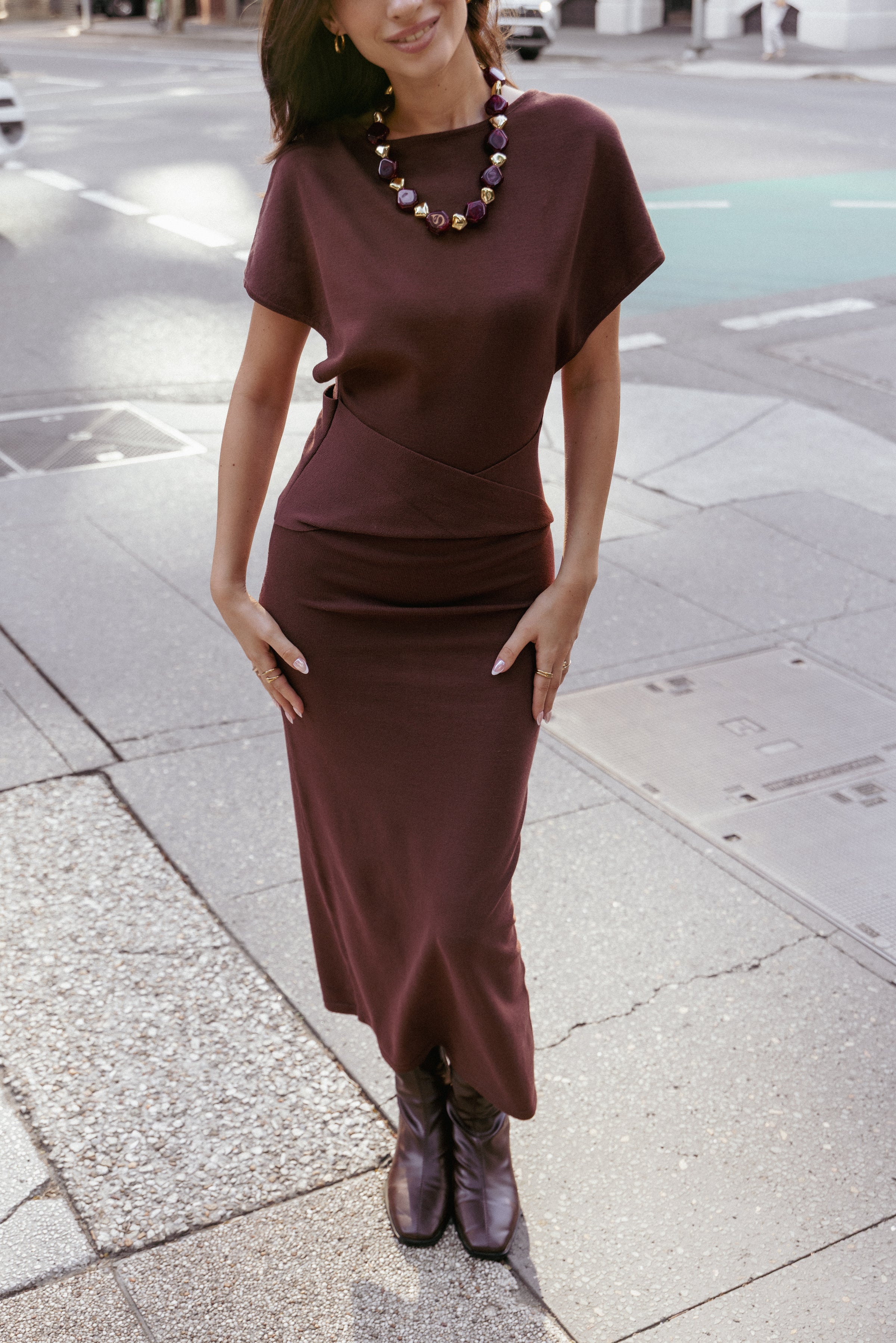 DRESSES Carlina Midi Dress - Brown