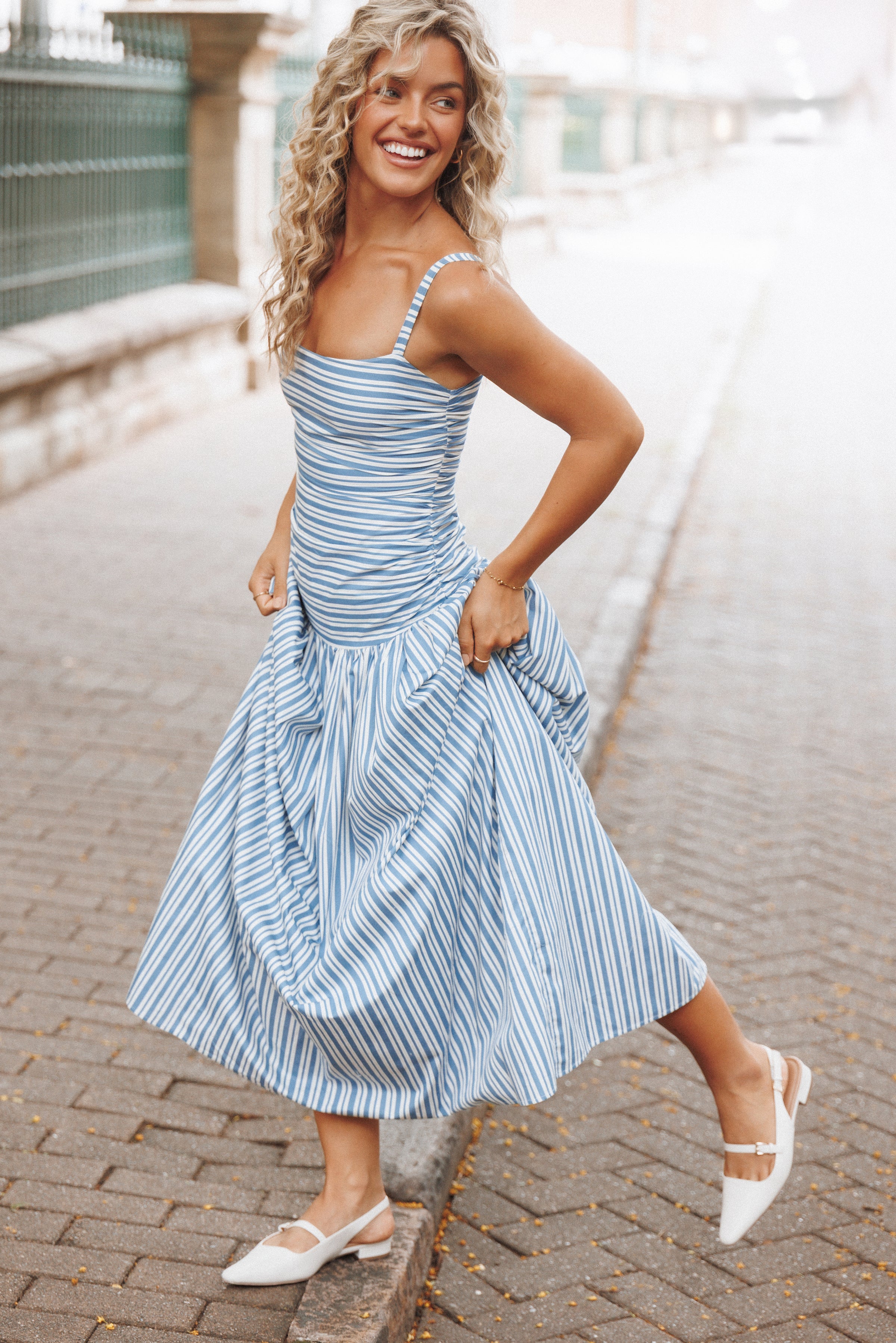 DRESSES Carlisle Maxi Dress - Blue Stripe