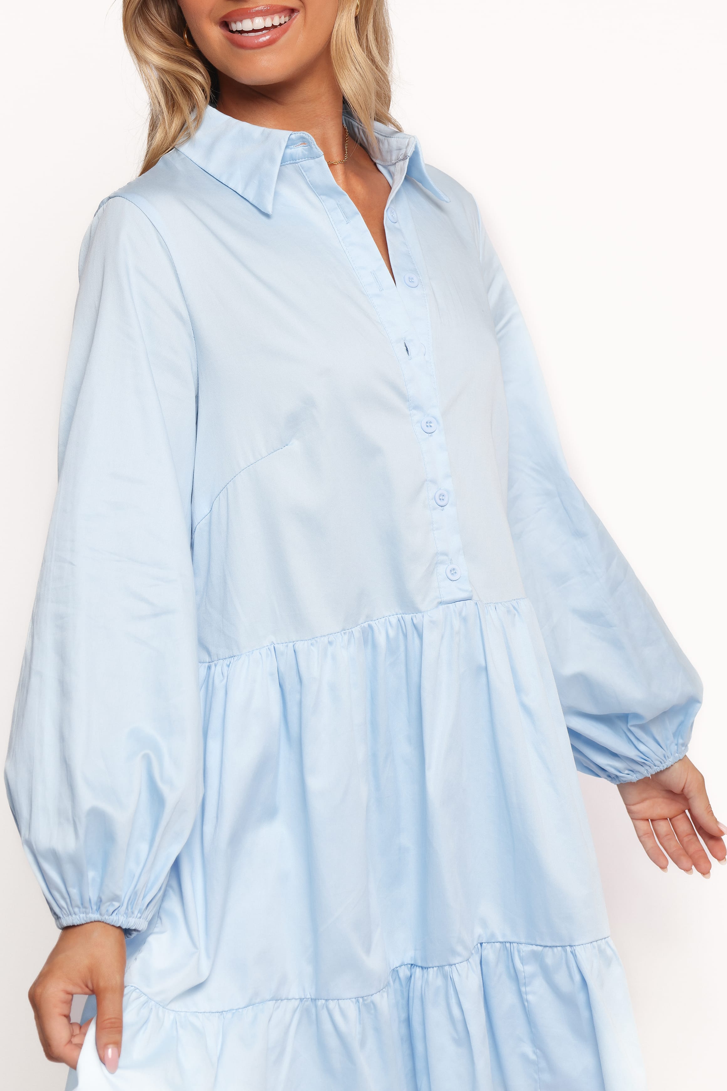 DRESSES Carlotta Long Sleeve Mini Dress - Blue