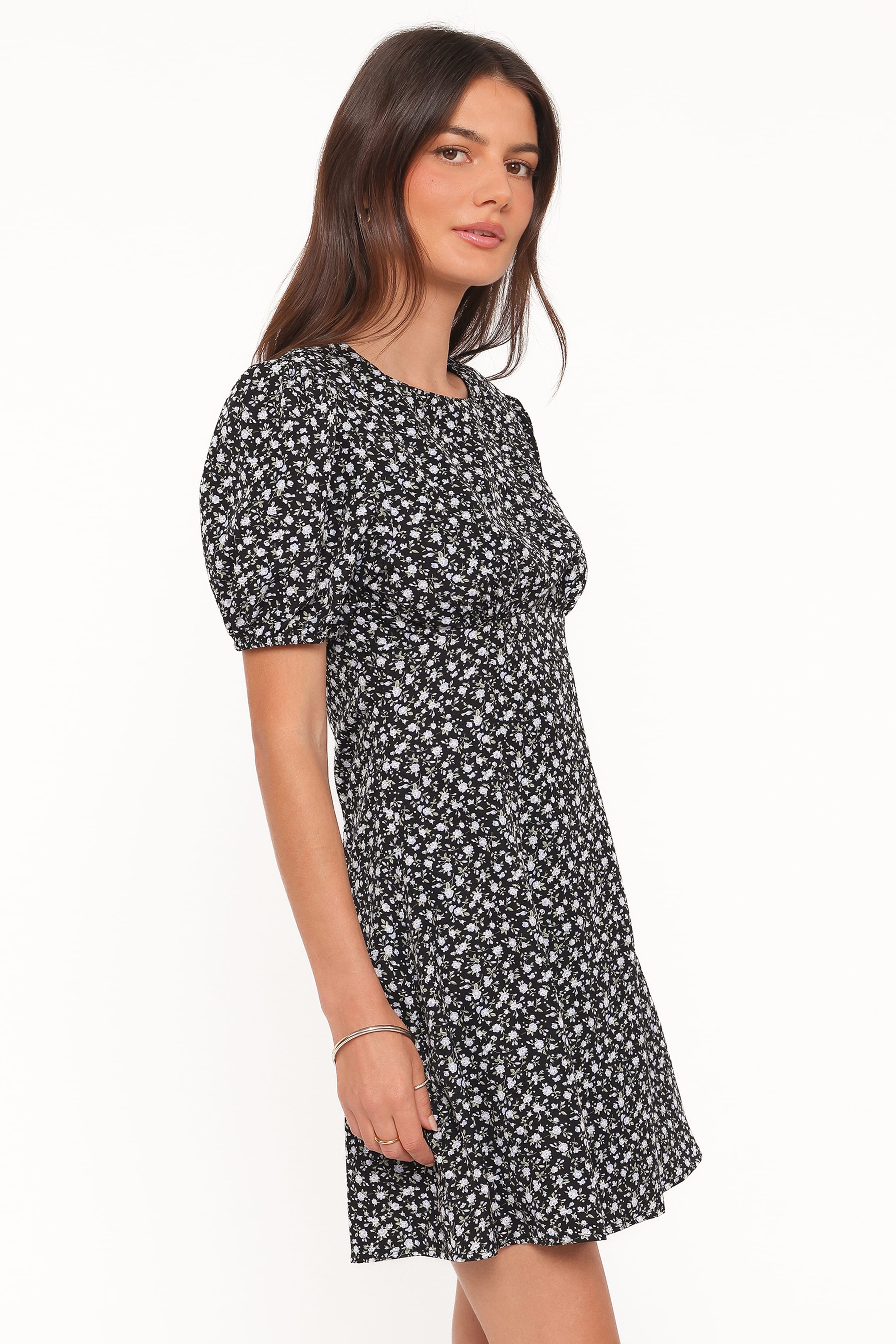 DRESSES Carmina Mini Dress - Black Ditsy Floral