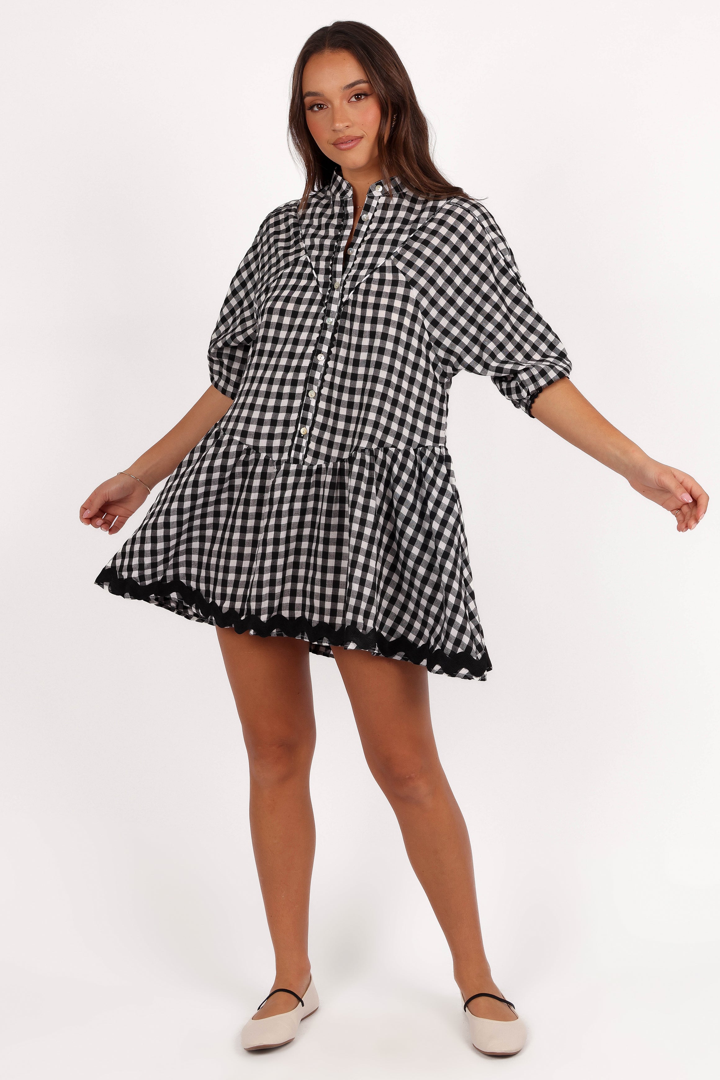 DRESSES Carolina Mini Dress - Black/White Gingham