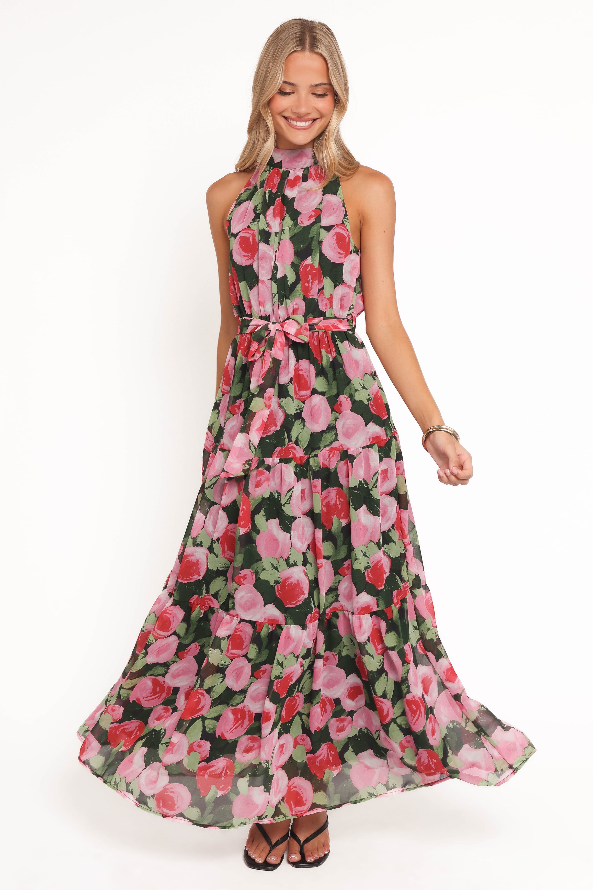 DRESSES Caroline Maxi Halter Dress - Black Floral
