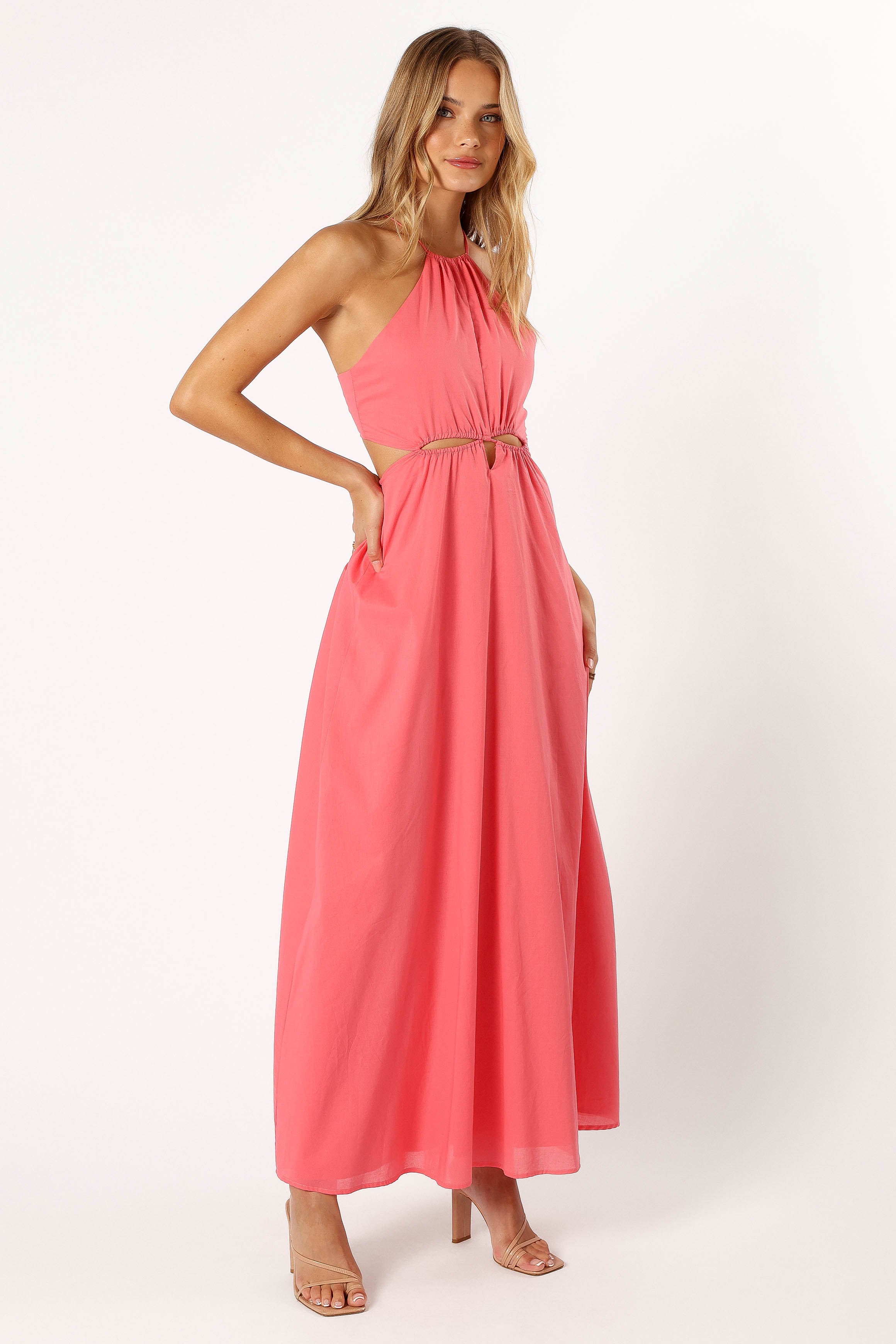 DRESSES @Carton Halterneck Maxi Dress - Watermelon