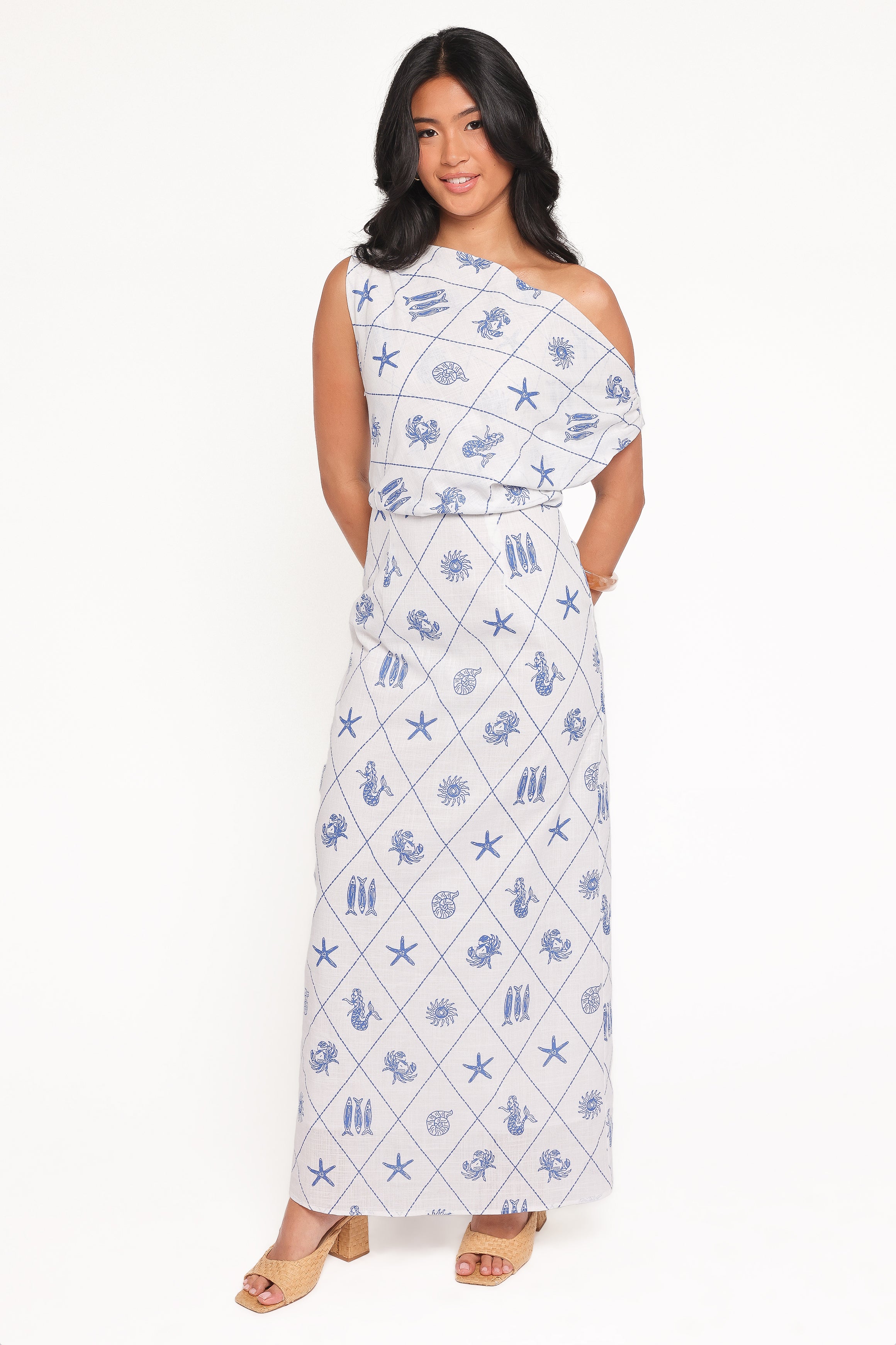 DRESSES Cassie Midi Dress - Seashell Print