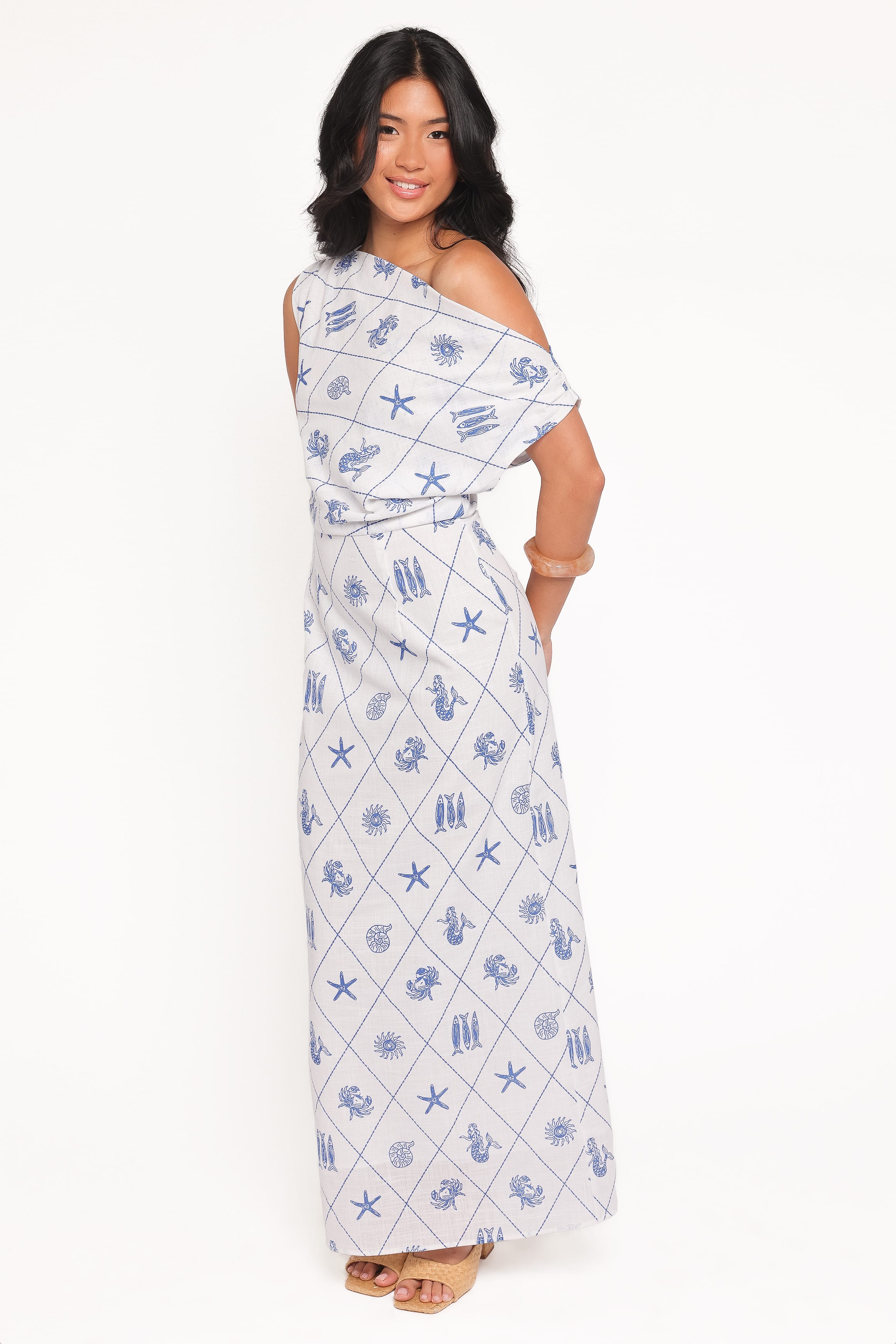DRESSES Cassie Midi Dress - Seashell Print