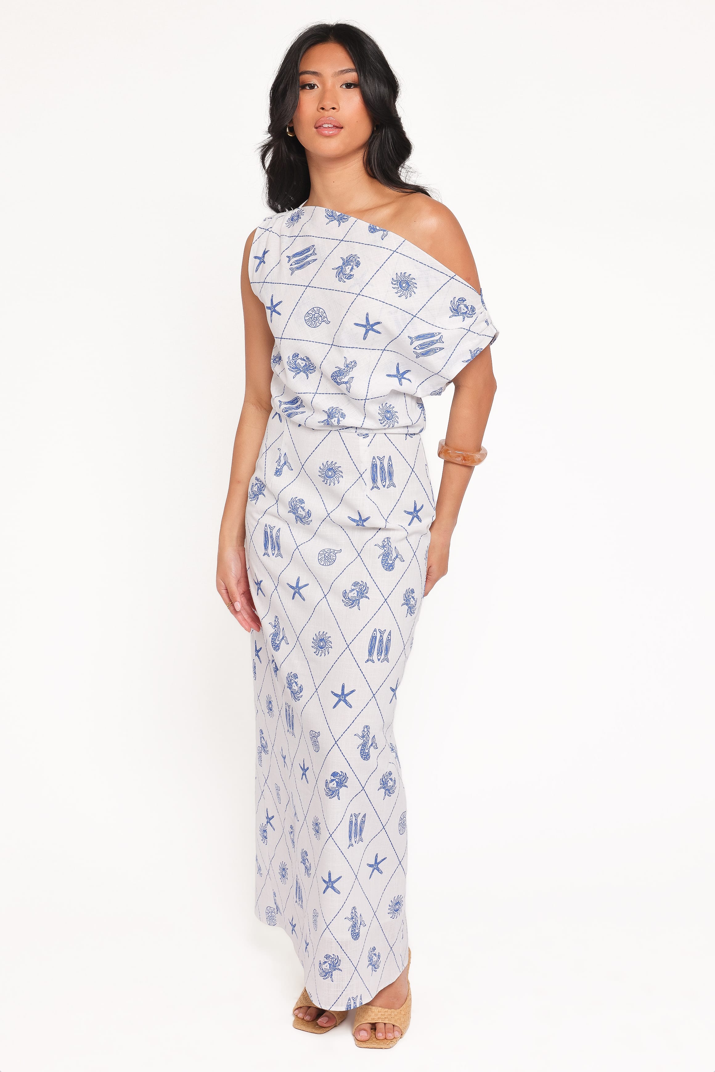 DRESSES Cassie Midi Dress - Seashell Print
