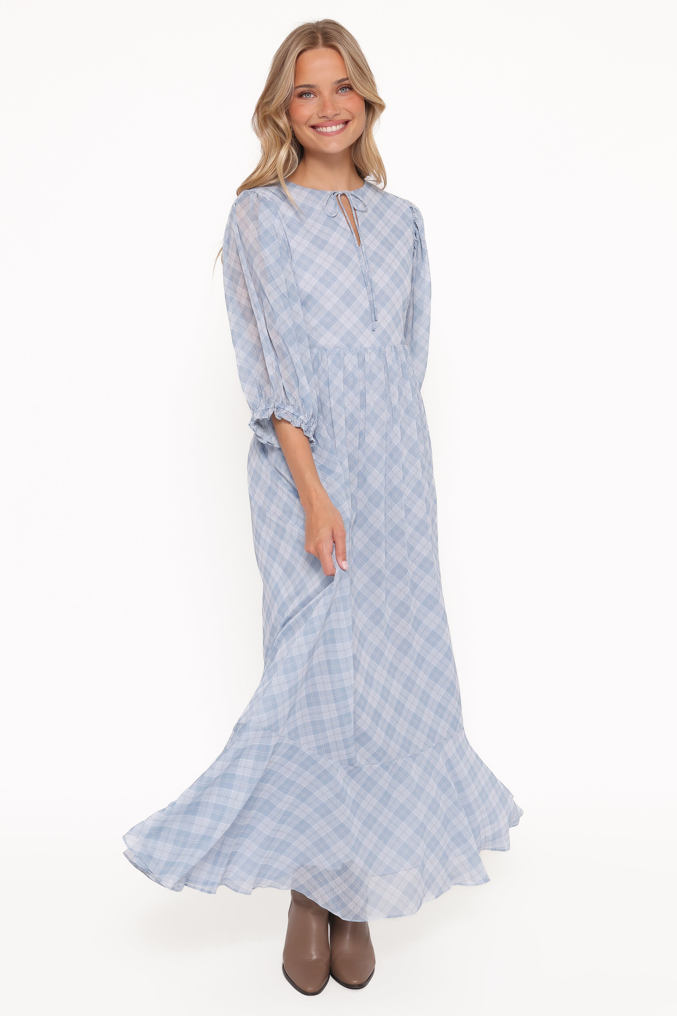 DRESSES Cassina Maxi Dress - Blue Plaid