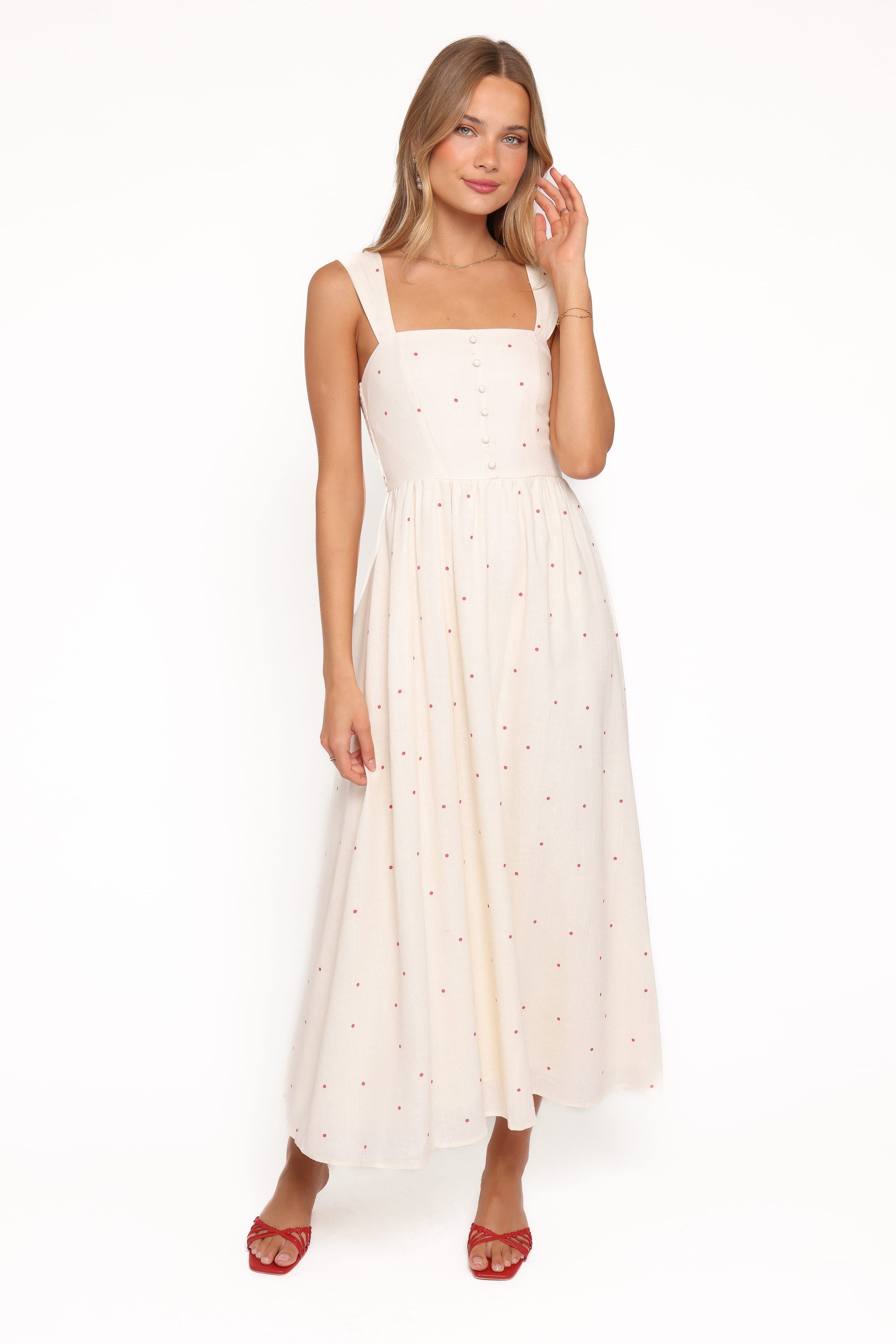 DRESSES Caty Maxi Dress - Red Polka Dot