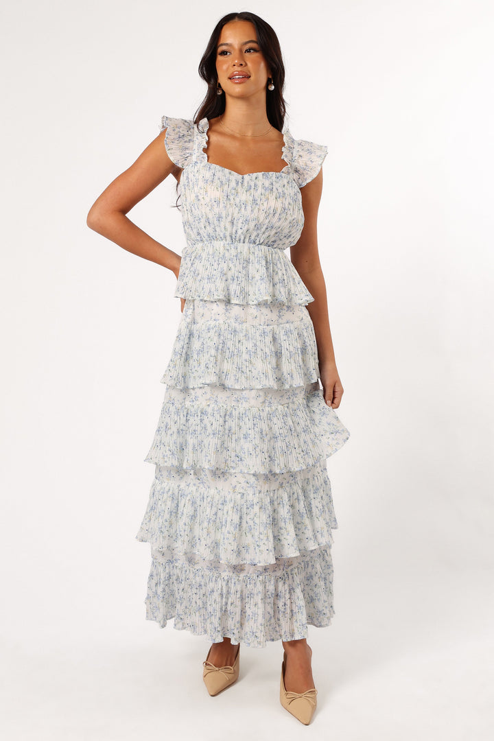 Collective Dress - Cayson Midi Ruffle Dress - Cream Lavender image 3