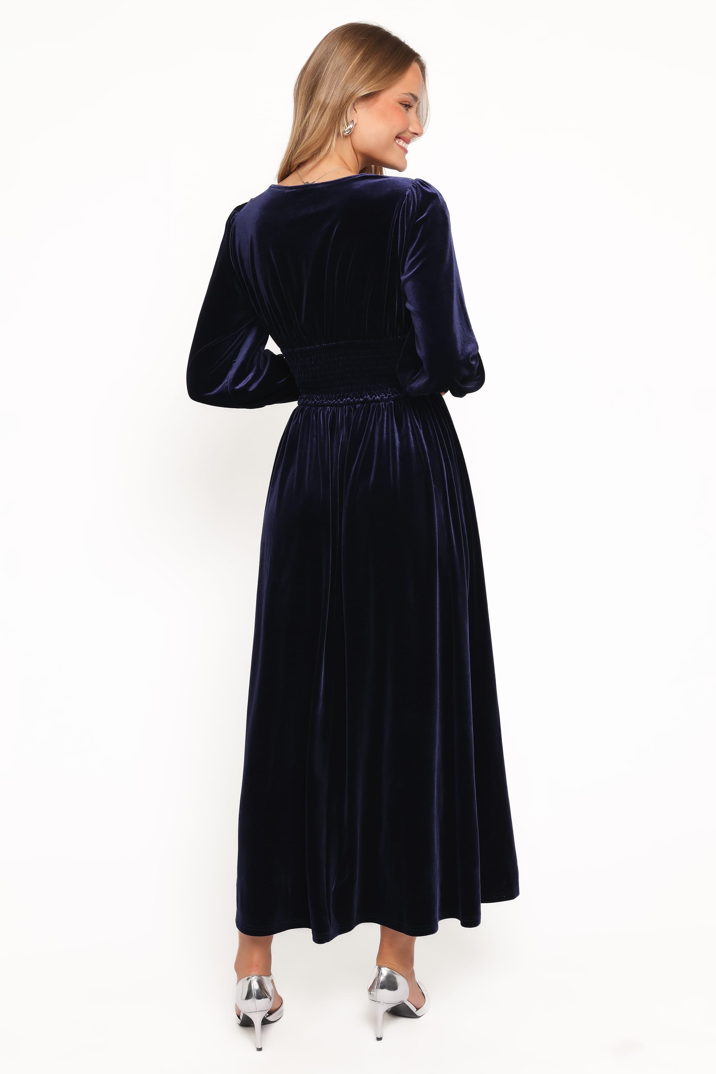 DRESSES Cece Velvet Long Sleeve Maxi Dress - Midnight Blue