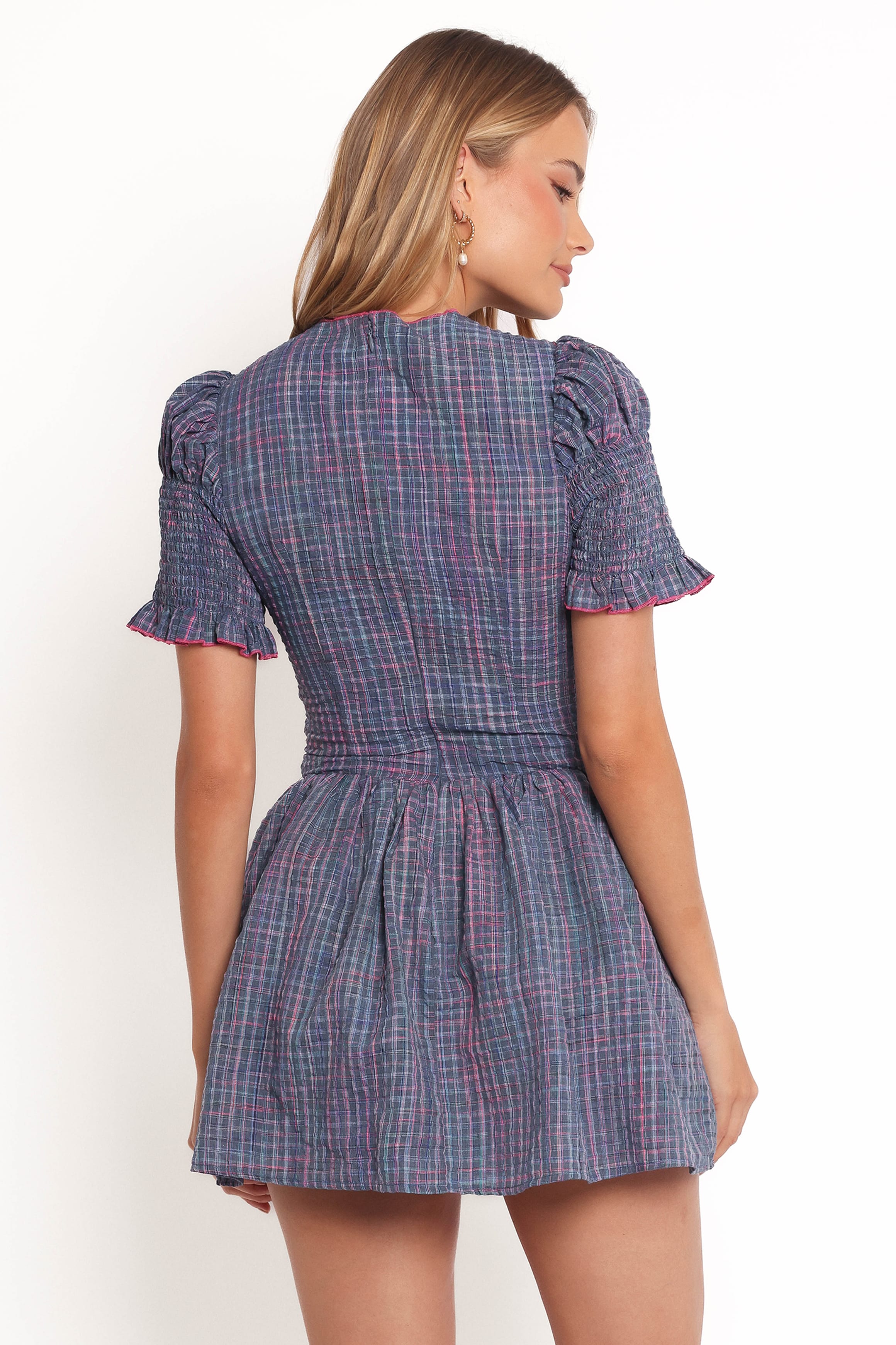 DRESSES Celine Mini Dress - Navy Plaid