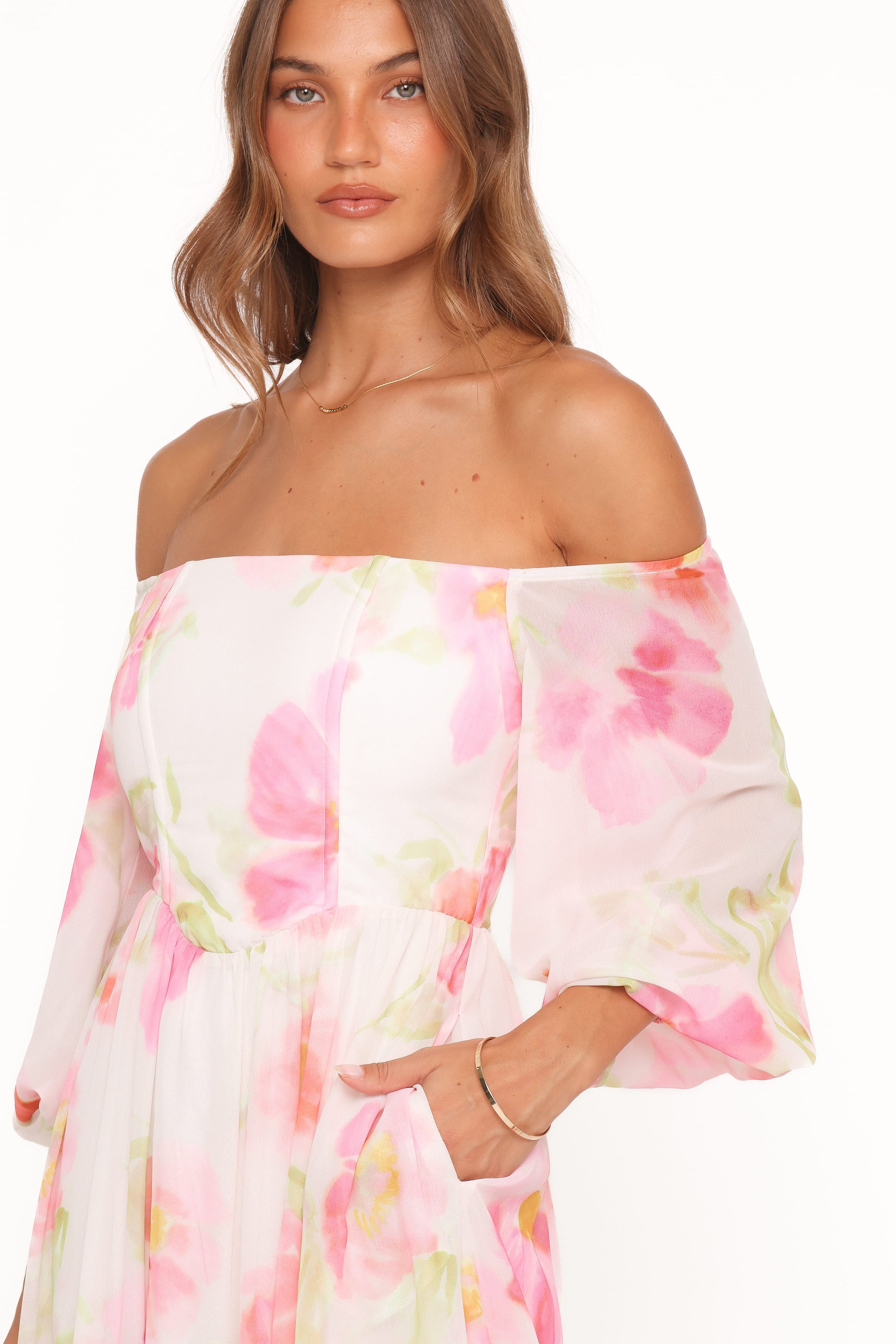 DRESSES Chantel Off Shoulder Maxi Dress - Pink Garden Floral