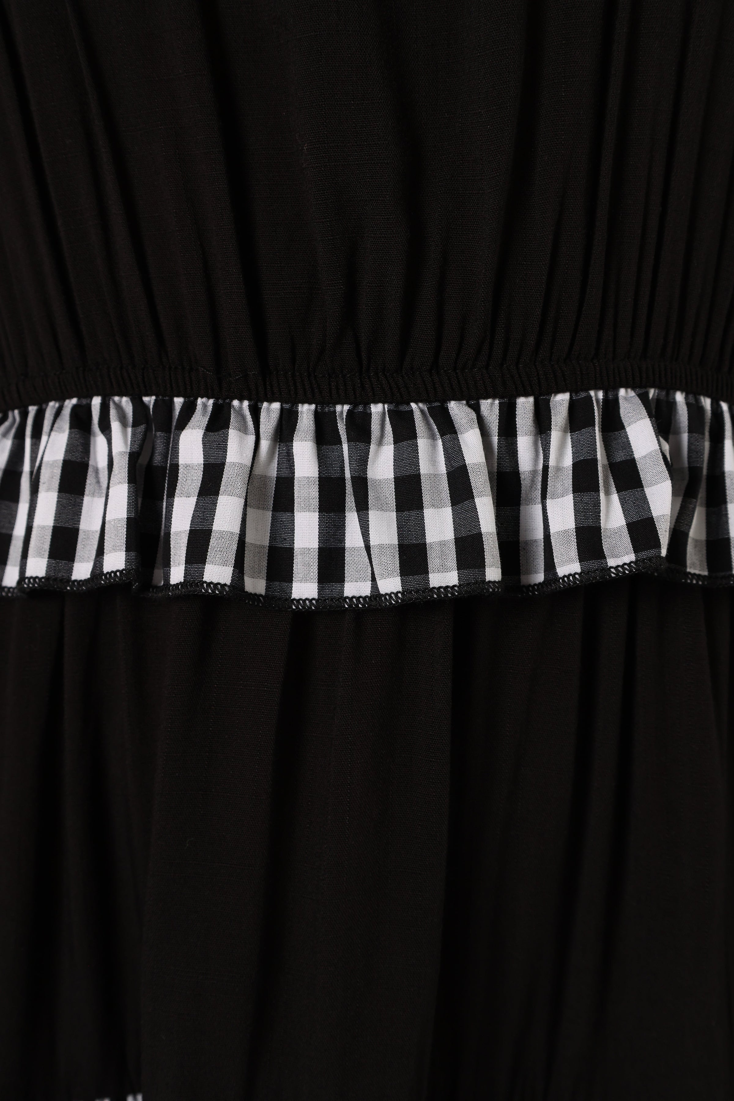 DRESSES @Chanty Tiered Midi Dress - Black Gingham