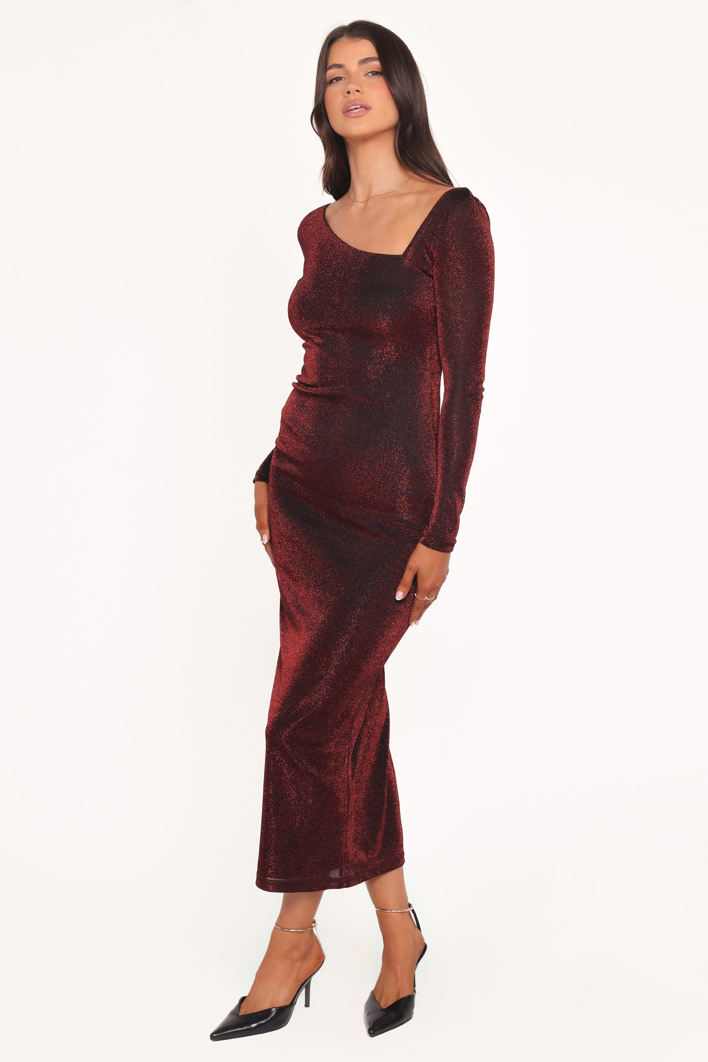 DRESSES Charles Midi Dress - Burgundy