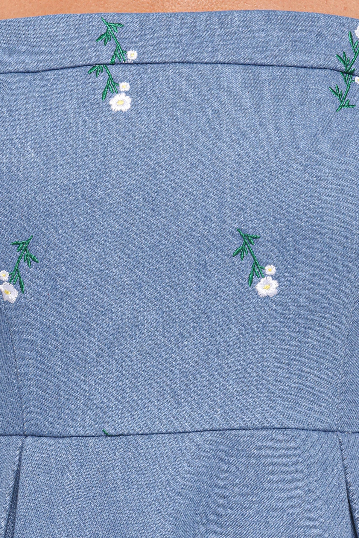 DRESSES Chelsea Embroidered Midi Dress - Med Denim