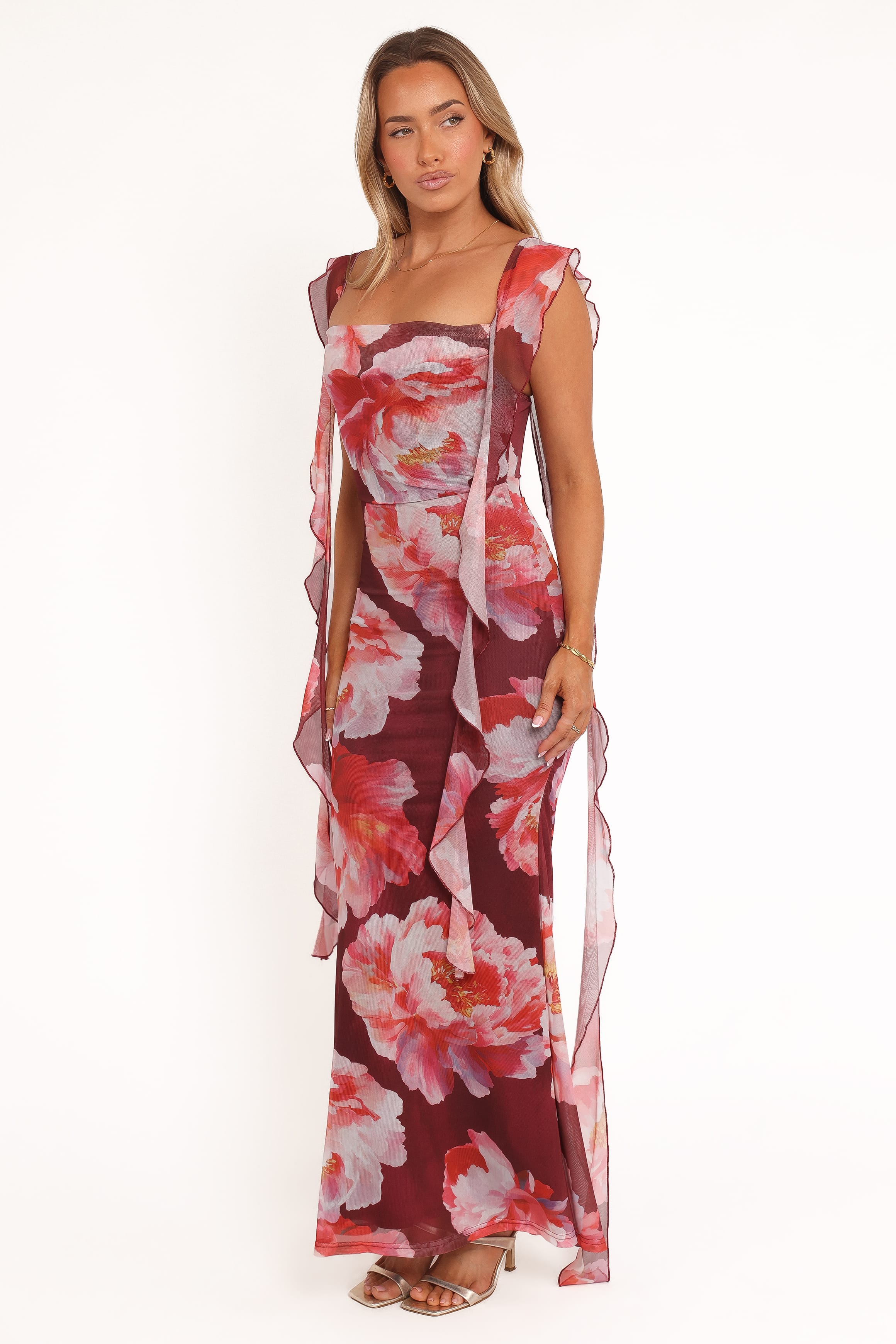 DRESSES Chiara Maxi Dress - Burgundy Peony