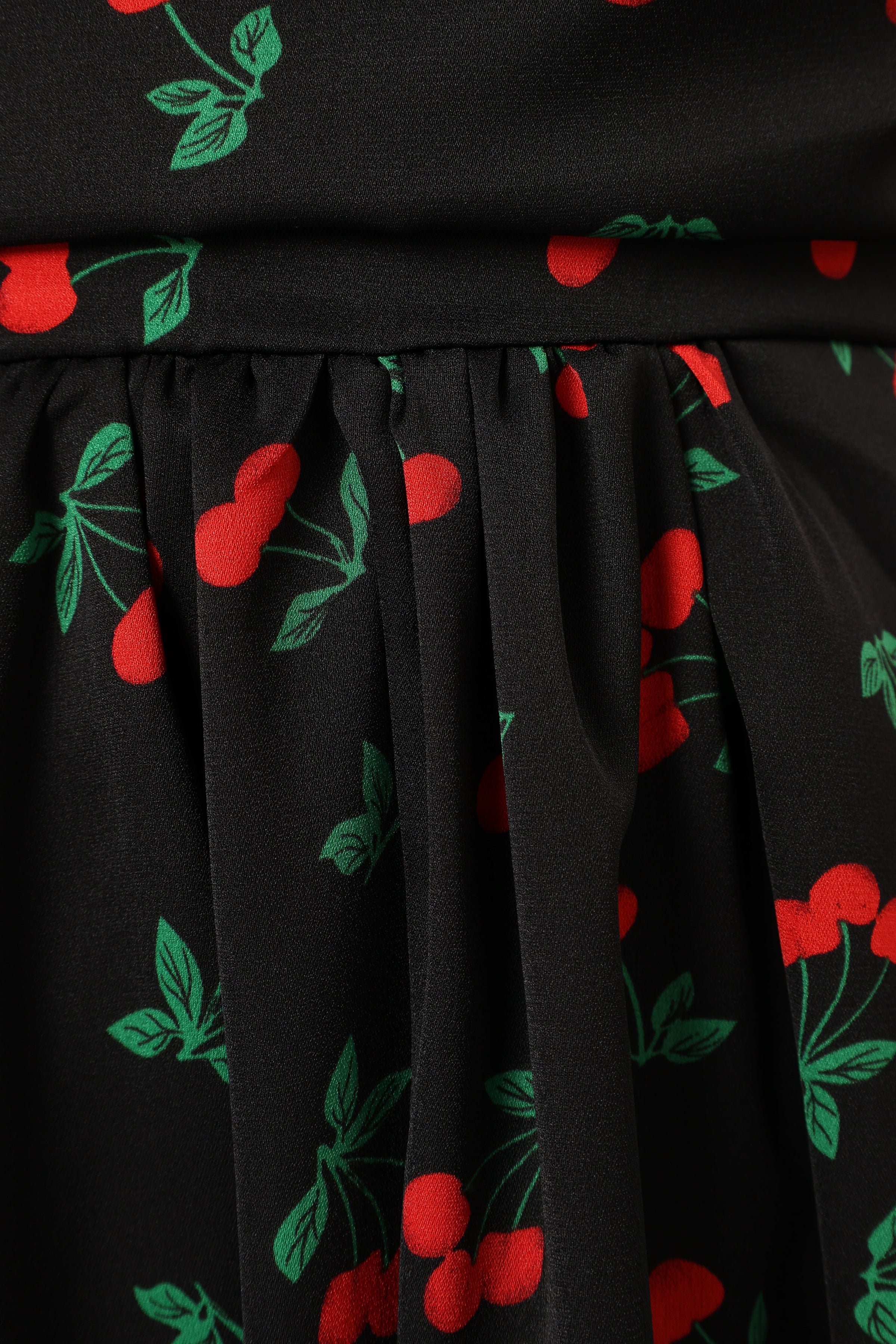 DRESSES @Chlo Puff Sleeve Midi Dress - Cherry Print