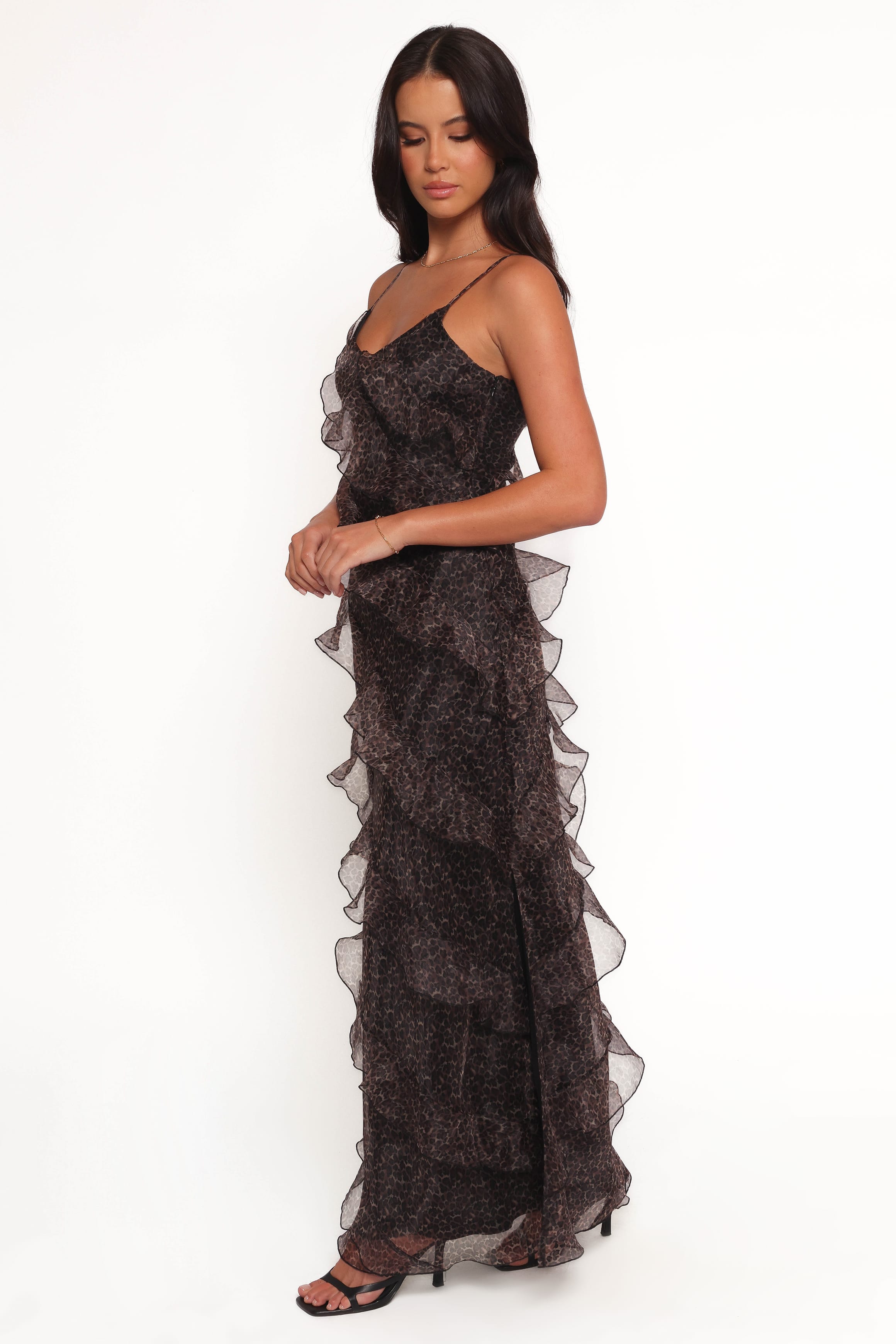 DRESSES Ciao Ruffles Maxi Dress - Black Leopard