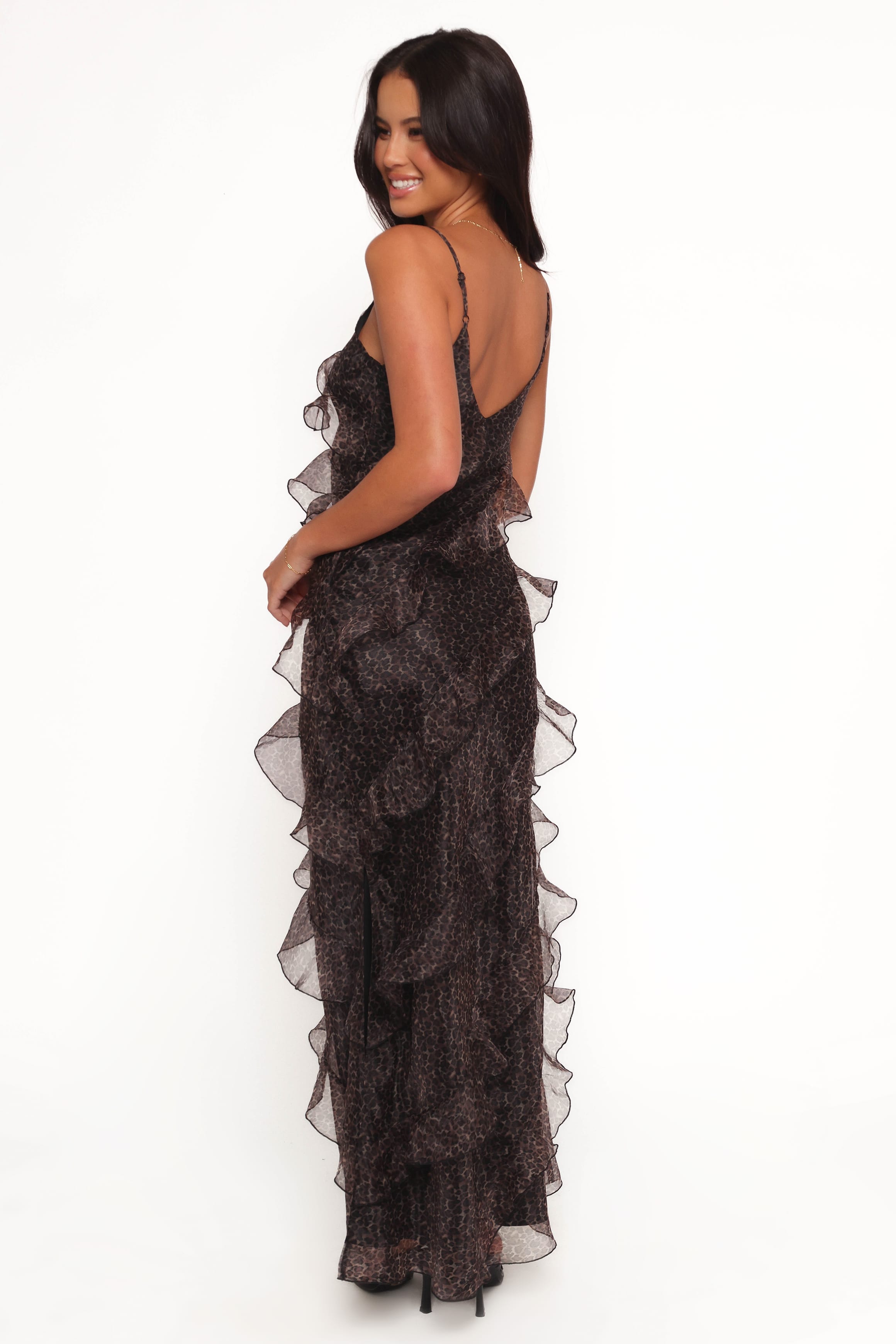 DRESSES Ciao Ruffles Maxi Dress - Black Leopard