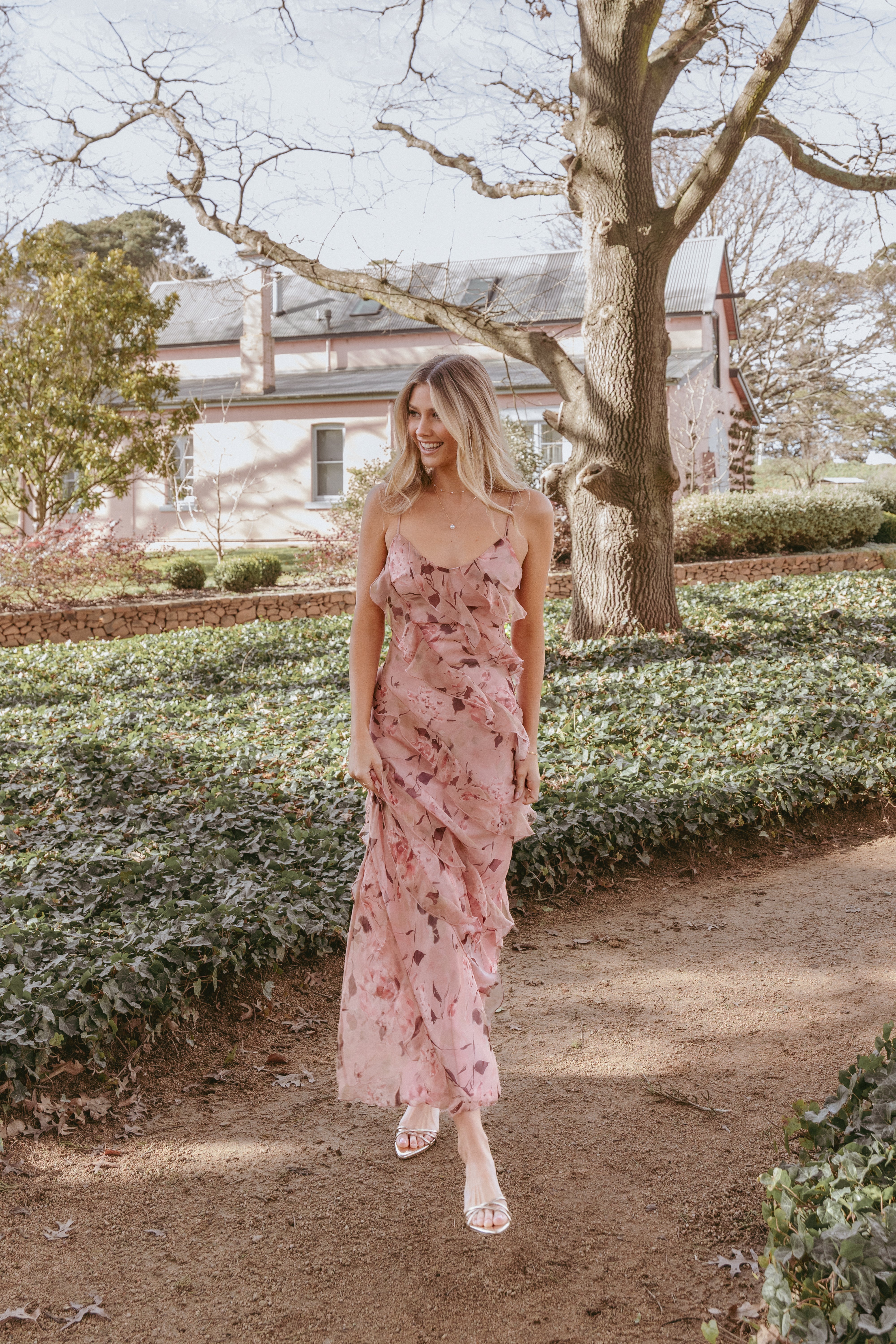 DRESSES Ciao Ruffles Maxi Dress - Pale Pink Floral