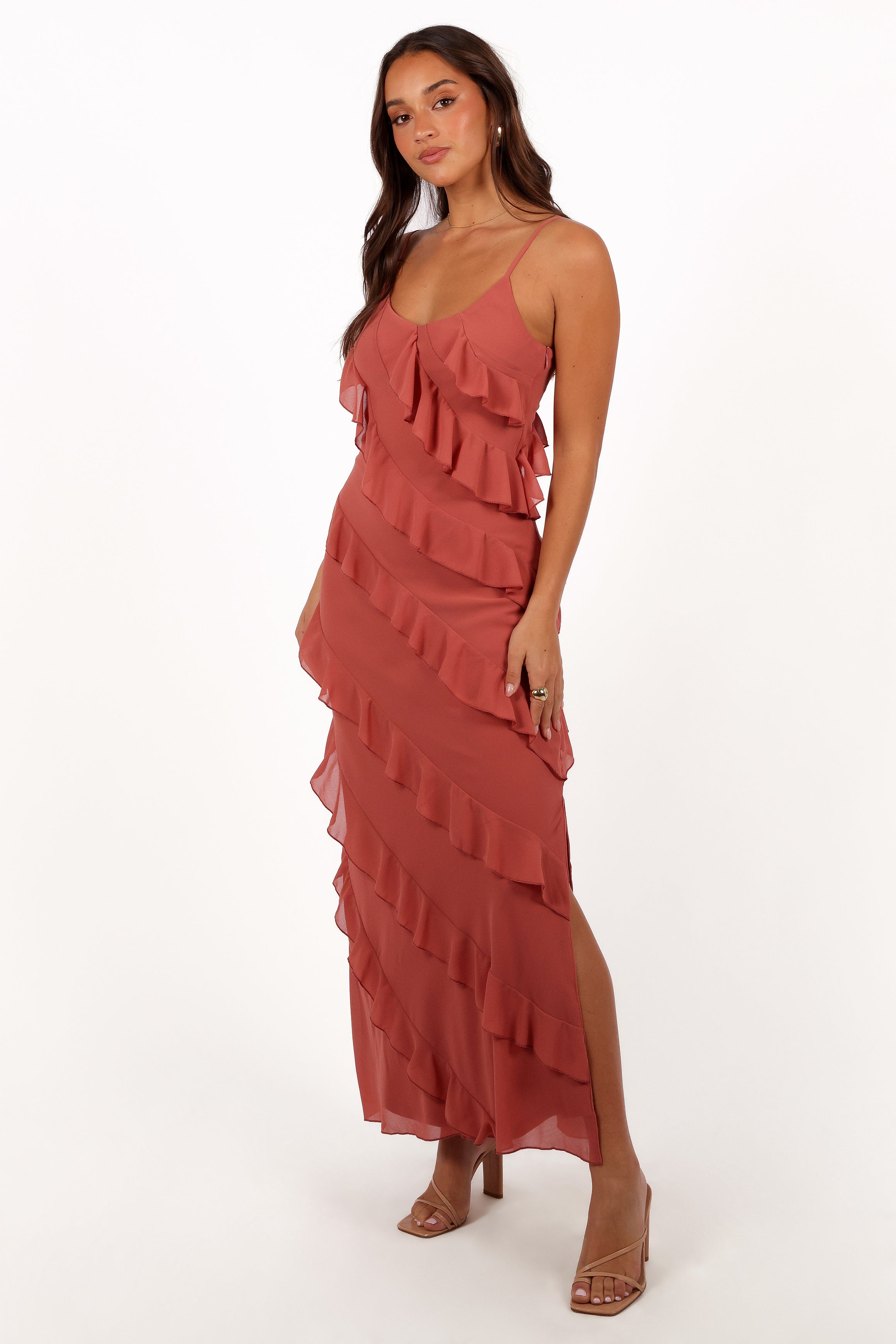 DRESSES Ciao Ruffles Maxi Dress - Rosewood