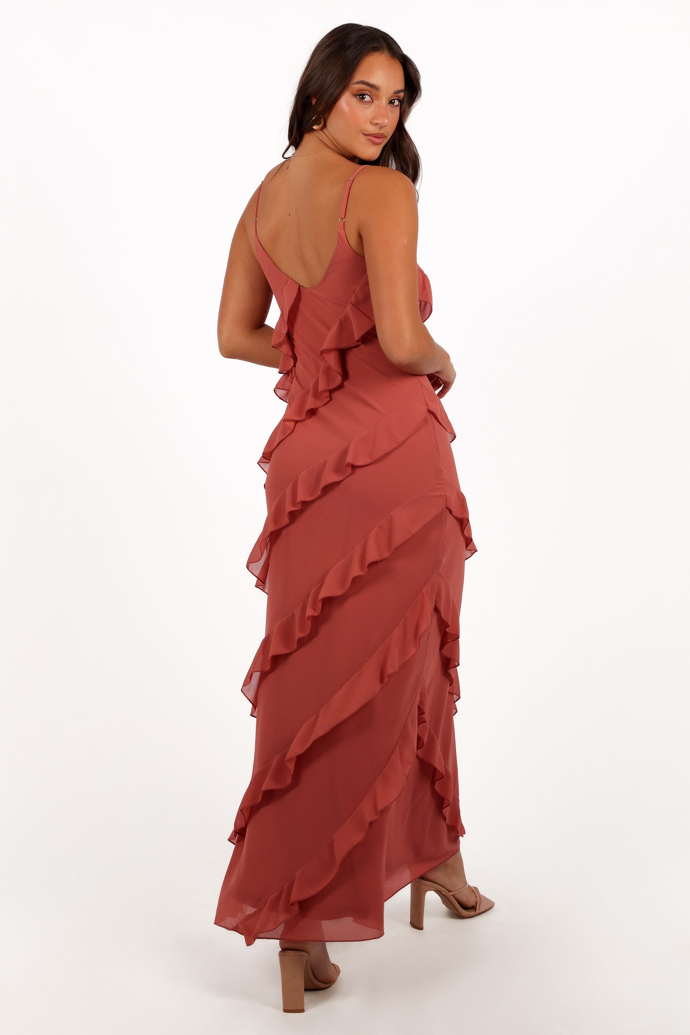 DRESSES Ciao Ruffles Maxi Dress - Rosewood