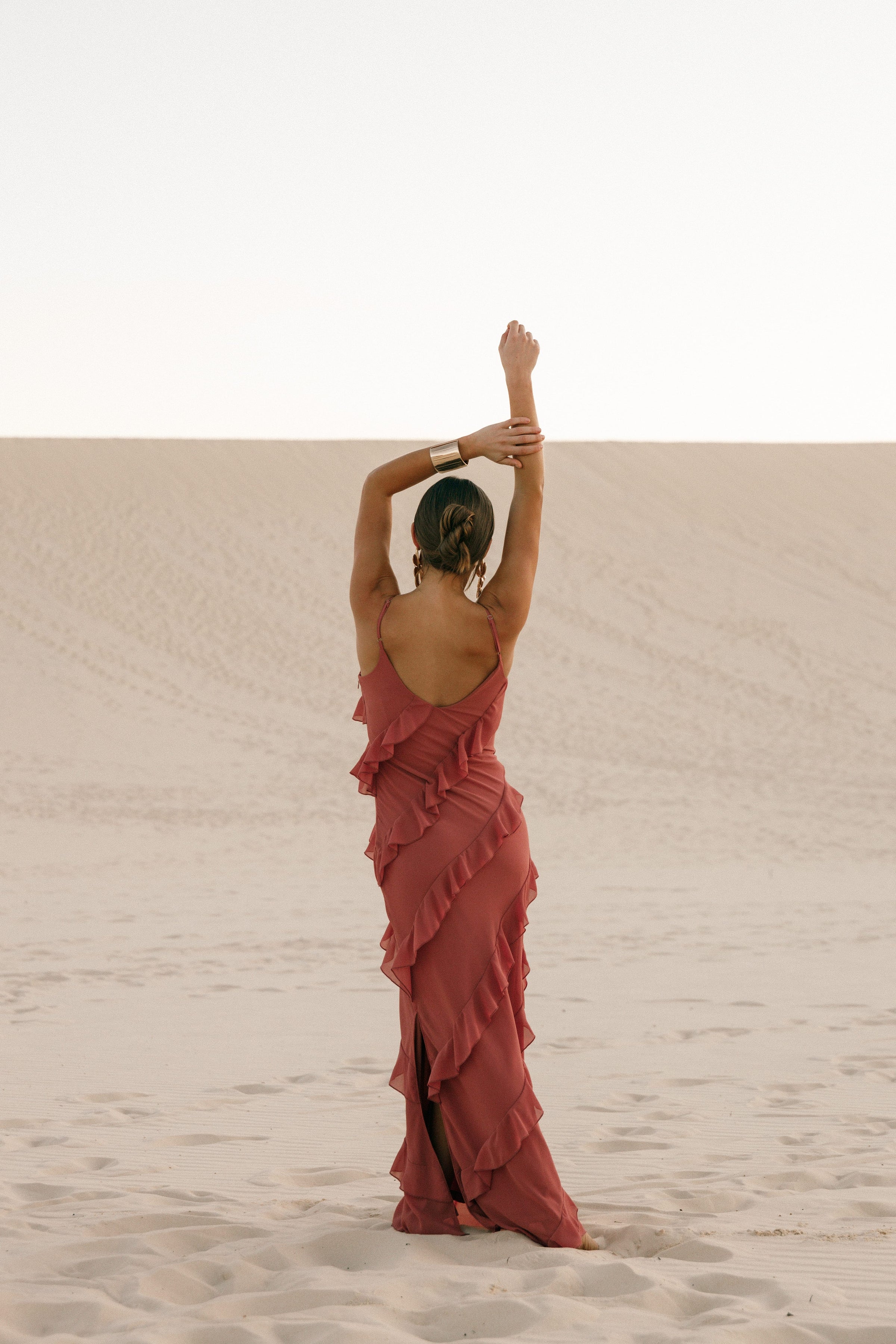 DRESSES Ciao Ruffles Maxi Dress - Rosewood